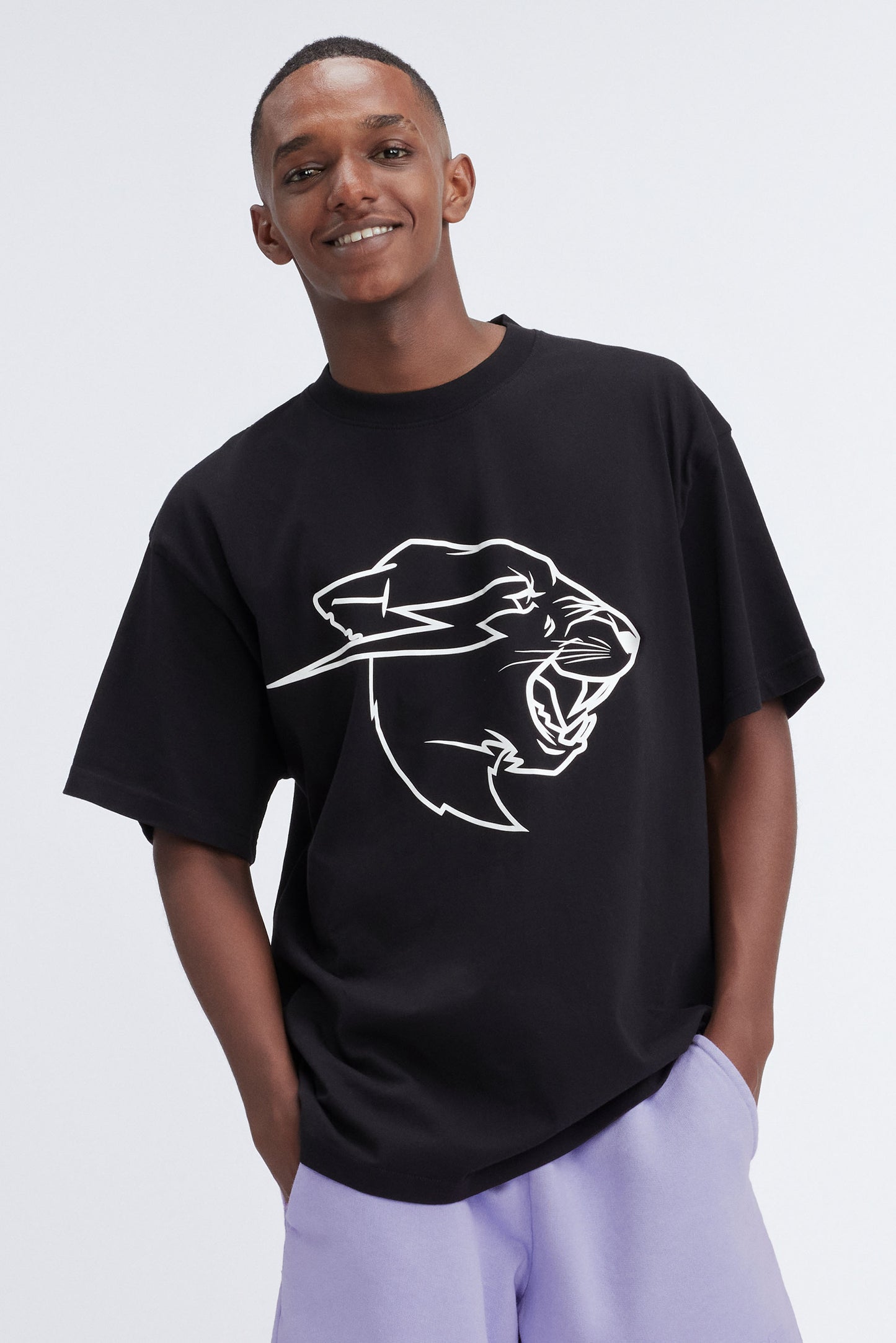 BEAST PANTHER UV REACTIVE S/SLEEVE TEE - BLACK / BLUE