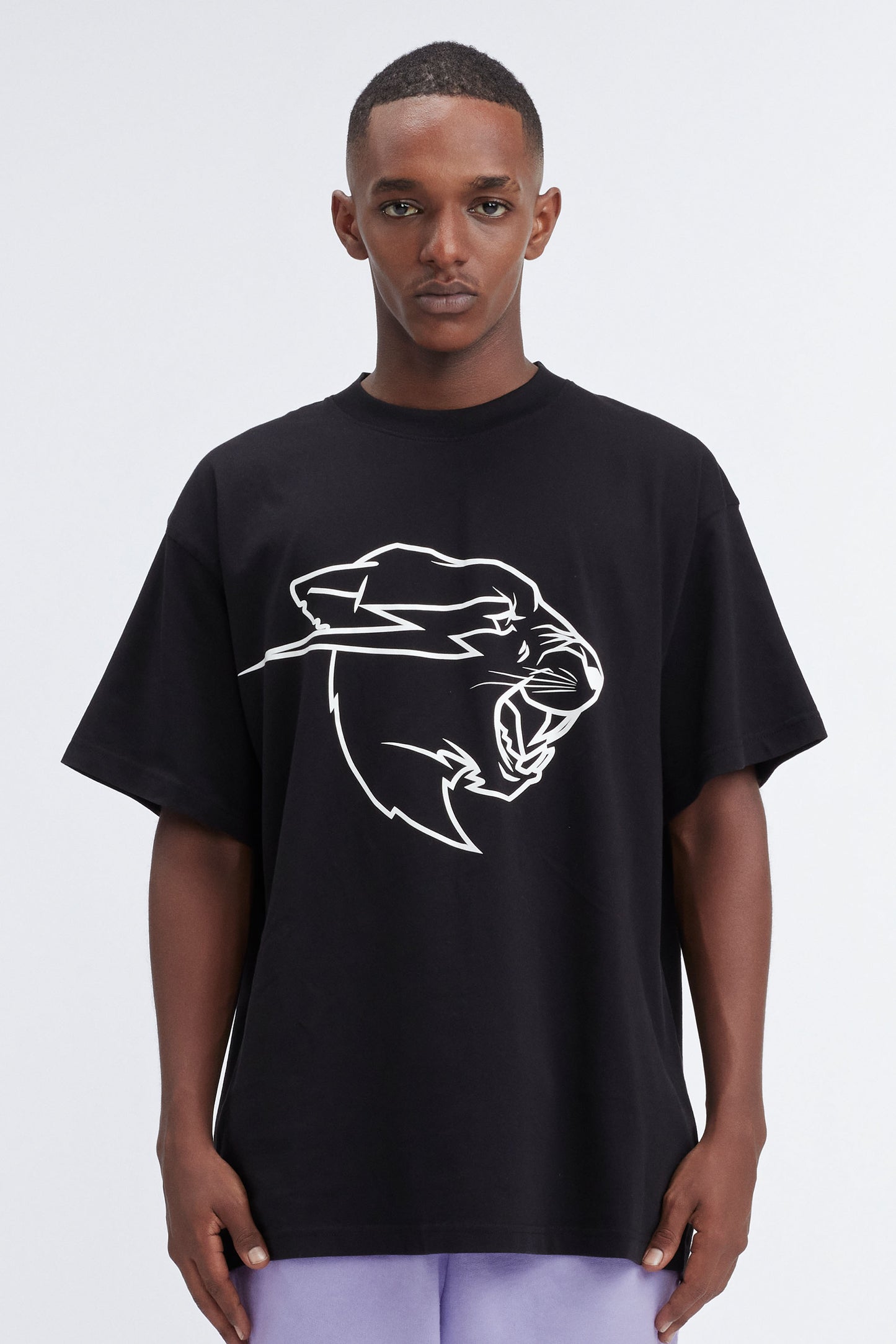 BEAST PANTHER UV REACTIVE S/SLEEVE TEE - BLACK / PINK