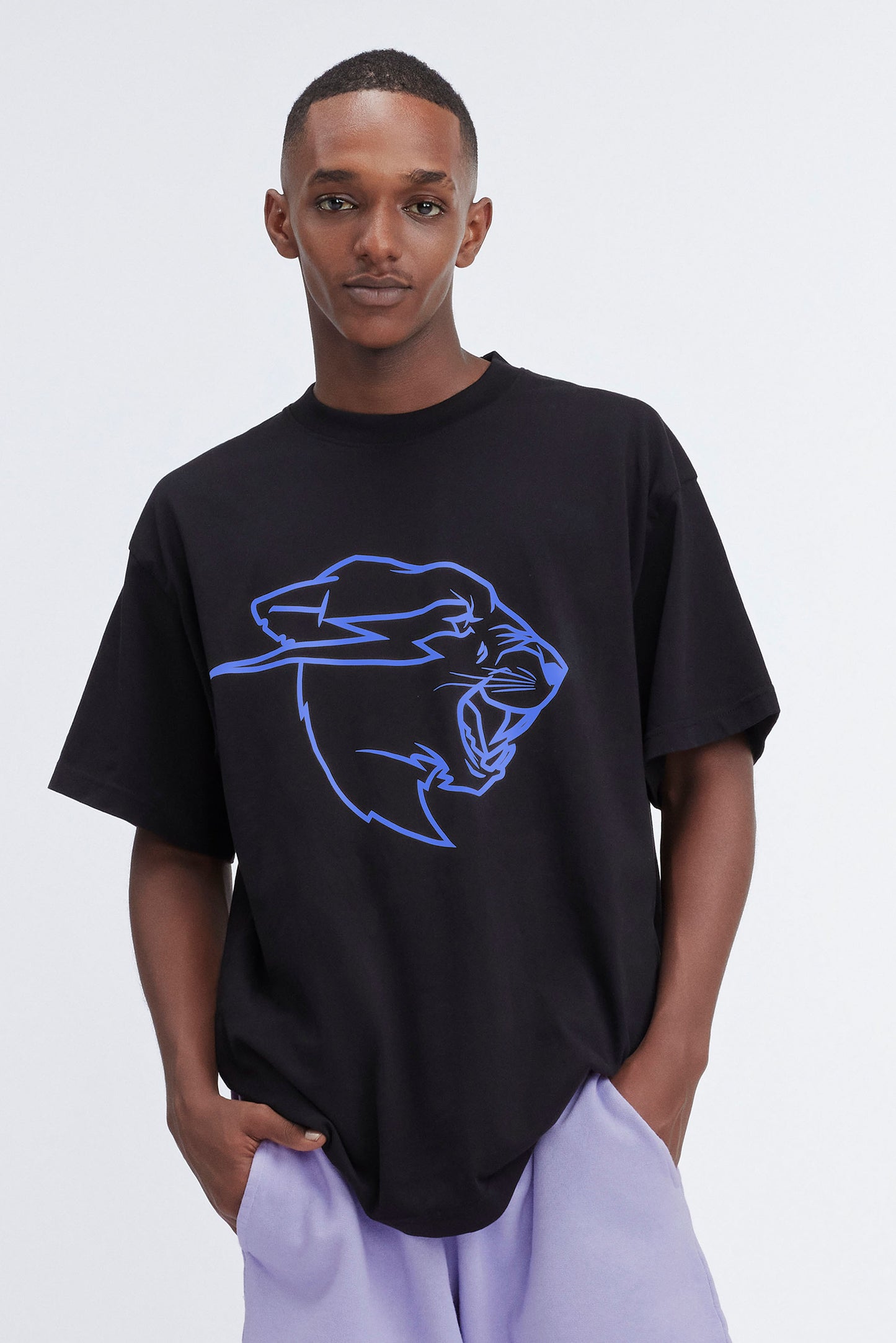 BEAST PANTHER UV REACTIVE S/SLEEVE TEE - BLACK / BLUE