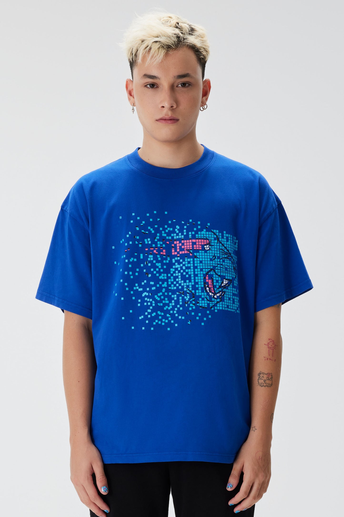 DATABLOCKER S/SLEEVE TEE - COBALT BLUE