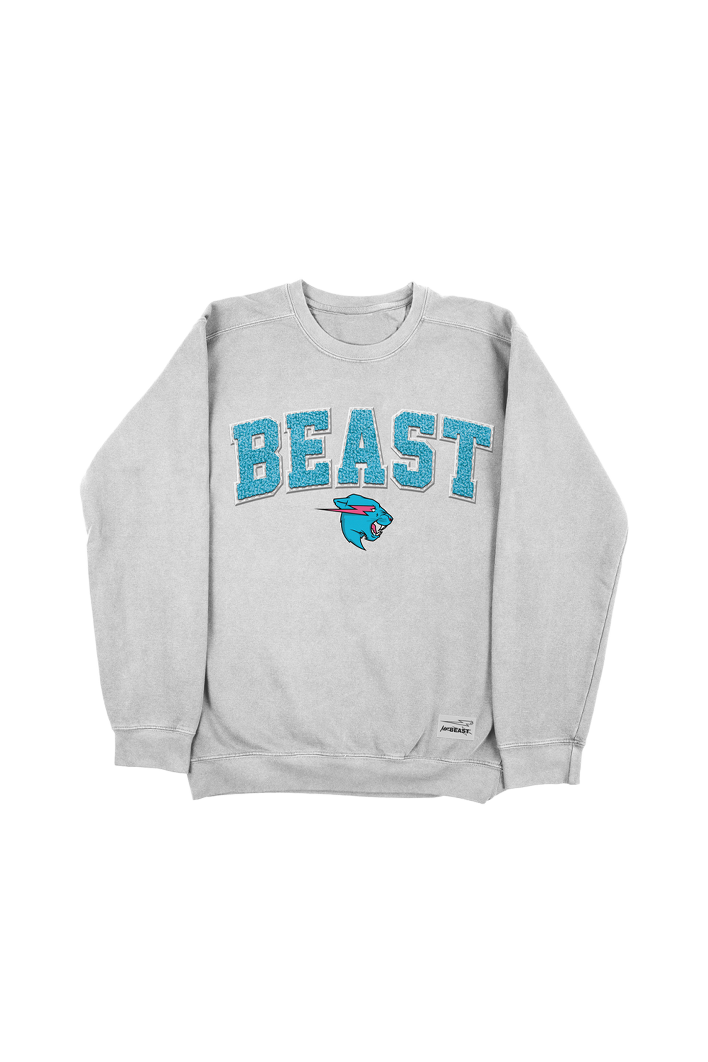 MRBEAST VARSITY CREWNECK SWEATSHIRT - HEATHER GREY