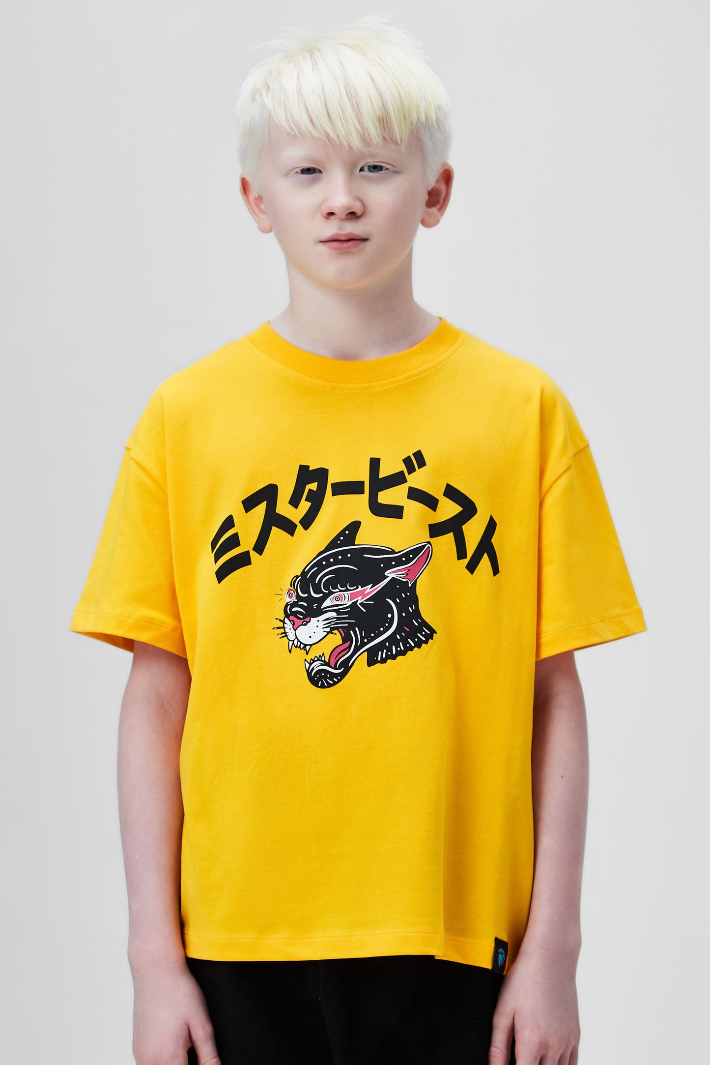 KIDS KANJI S/SLEEVE TEE -YELLOW
