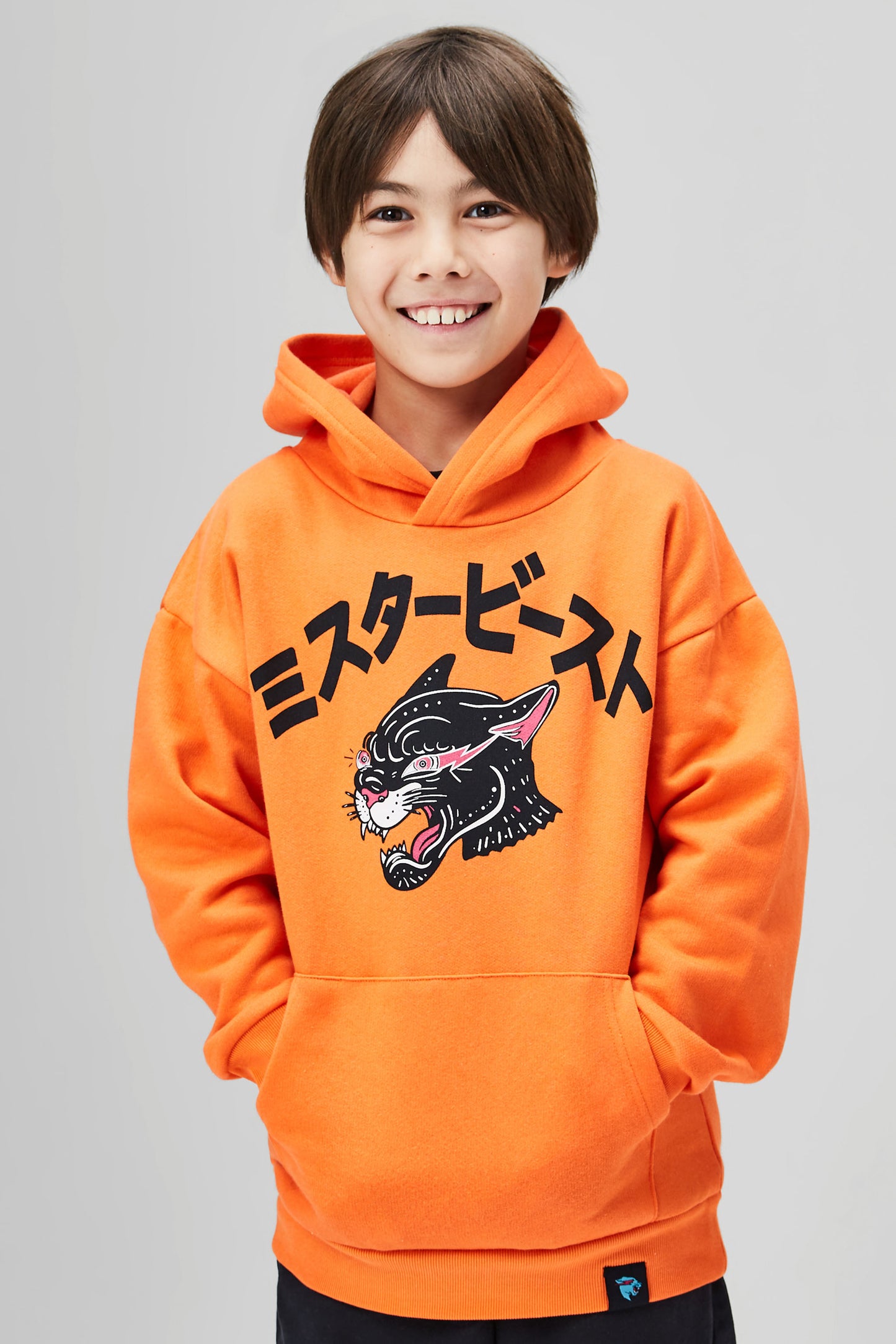 KIDS KANJI HOODIE - ORANGE