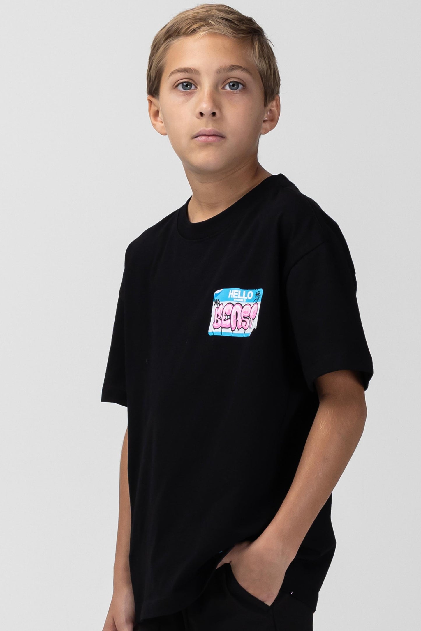 KIDS "HELLO MY NAME IS" TEE - BLACK