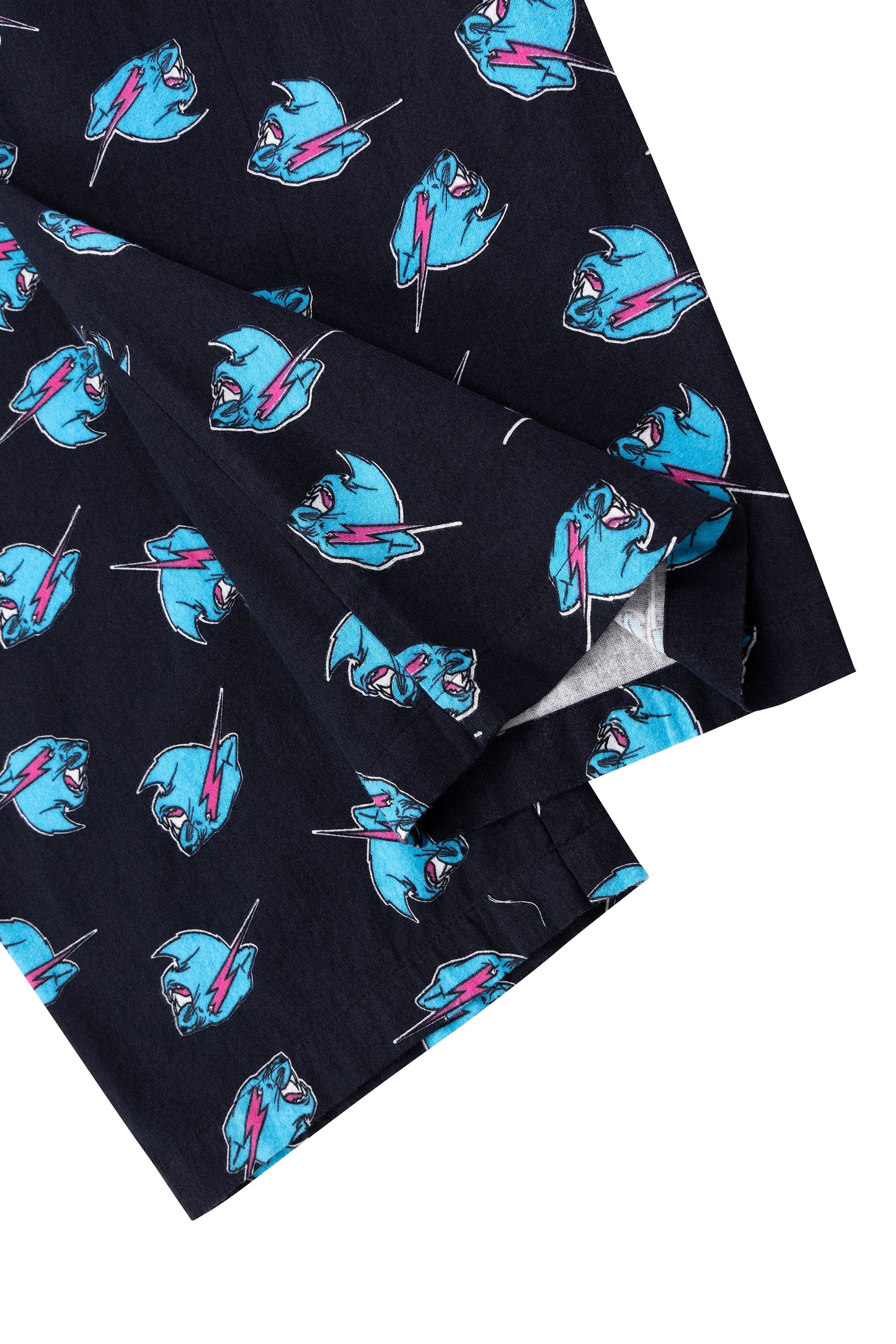 PANTHER FLANNEL PAJAMA PANTS - BLACK