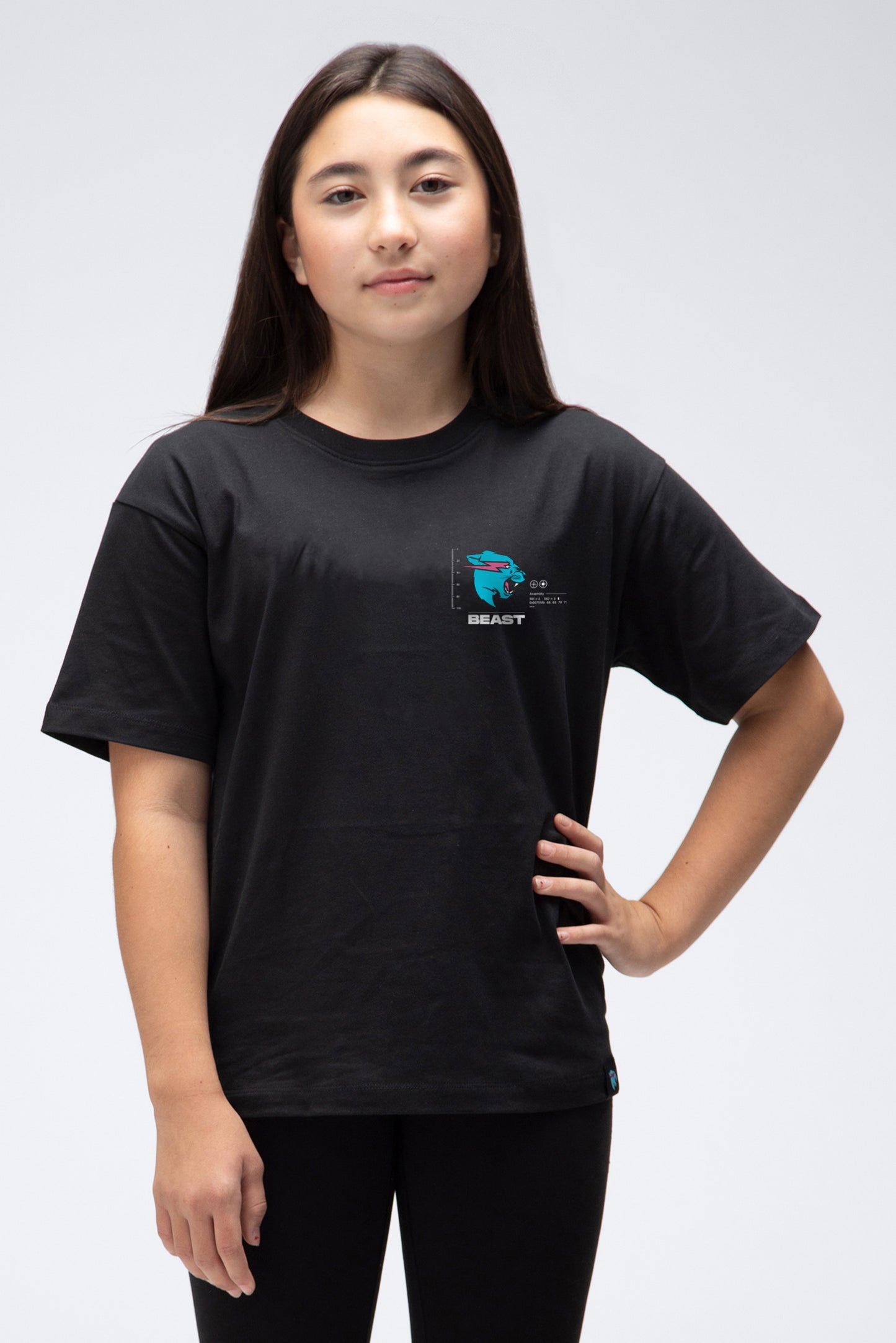 KIDS PARTICLE S/SLEEVE TEE - BLACK
