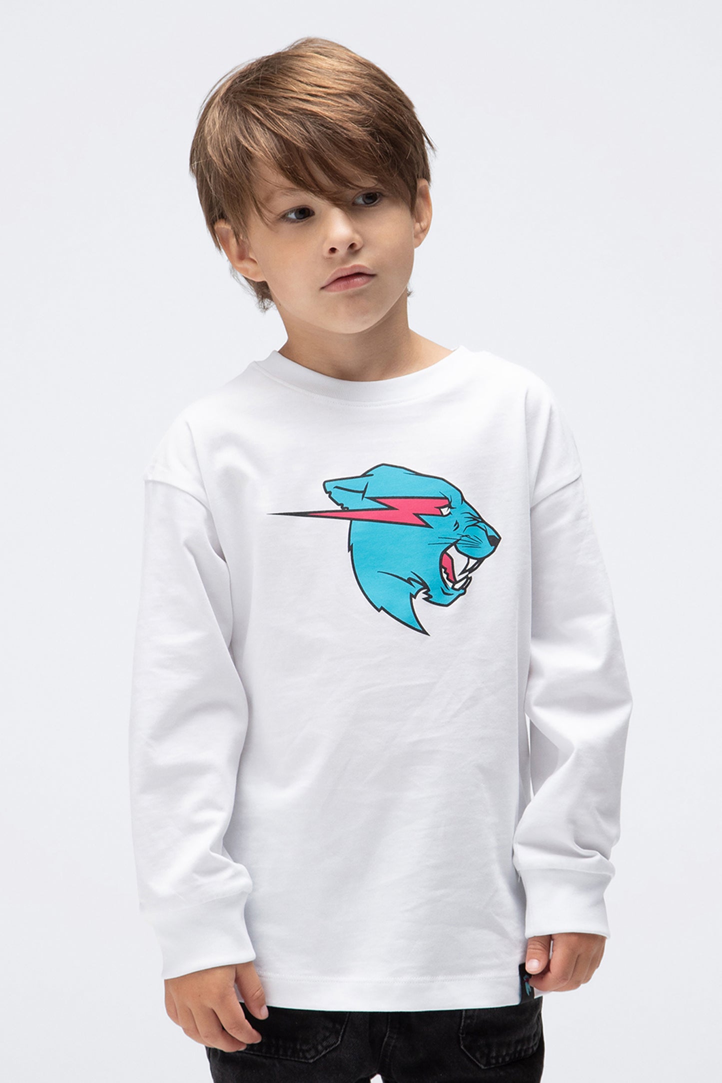 KIDS PANTHER L/SLEEVE TEE - WHITE