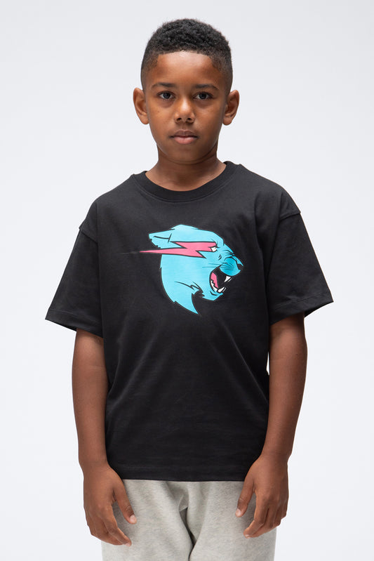 KIDS PANTHER S/SLEEVE TEE - BLACK