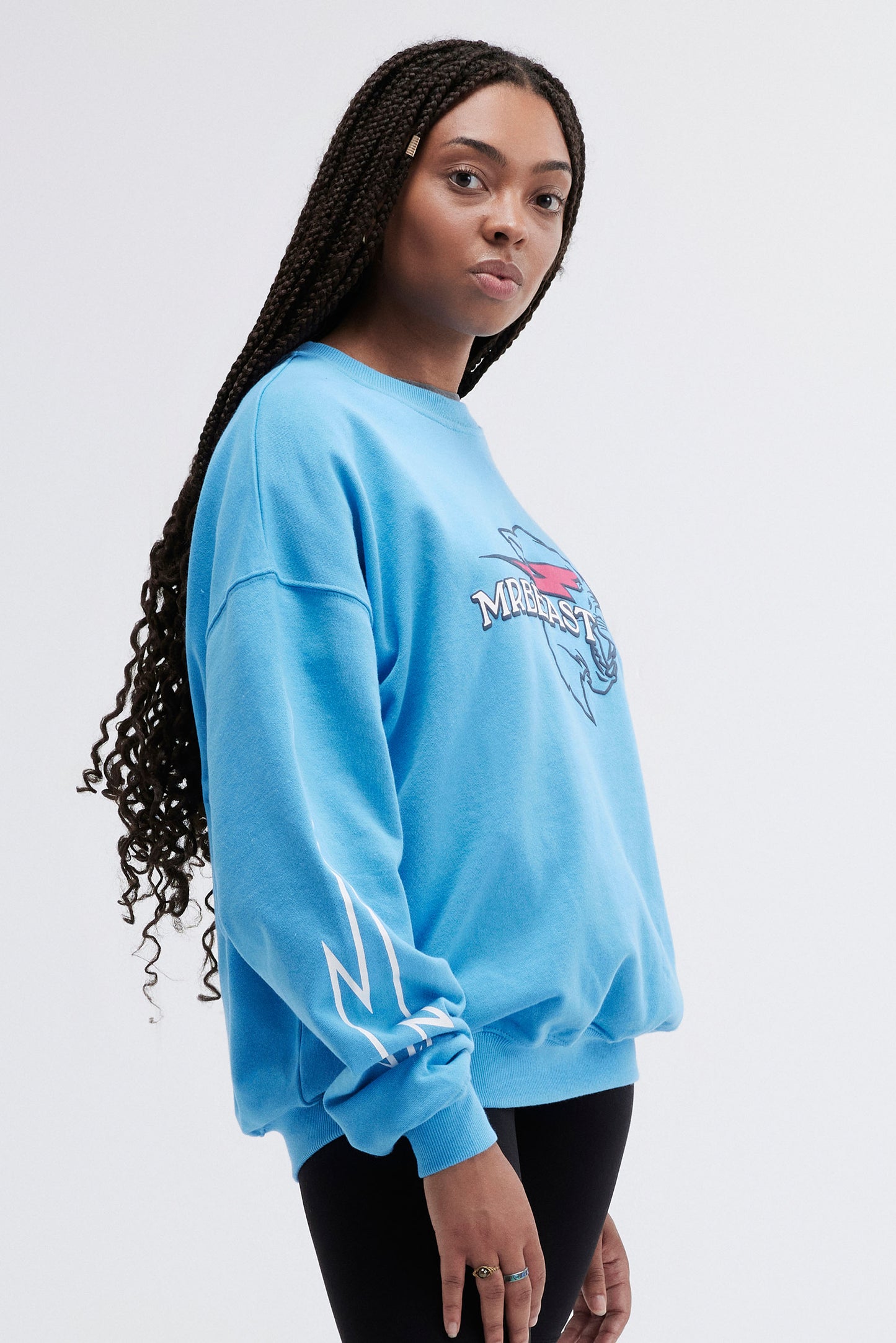 PUFFY PANTHER CREWNECK SWEATSHIRT - BLUE