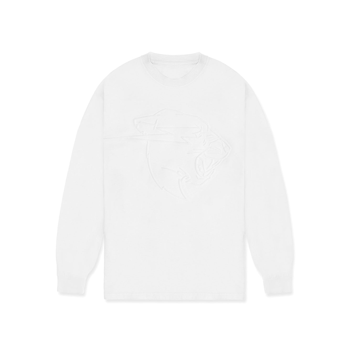 EMBOSSED PANTHER CREWNECK SWEATSHIRT - WHITE