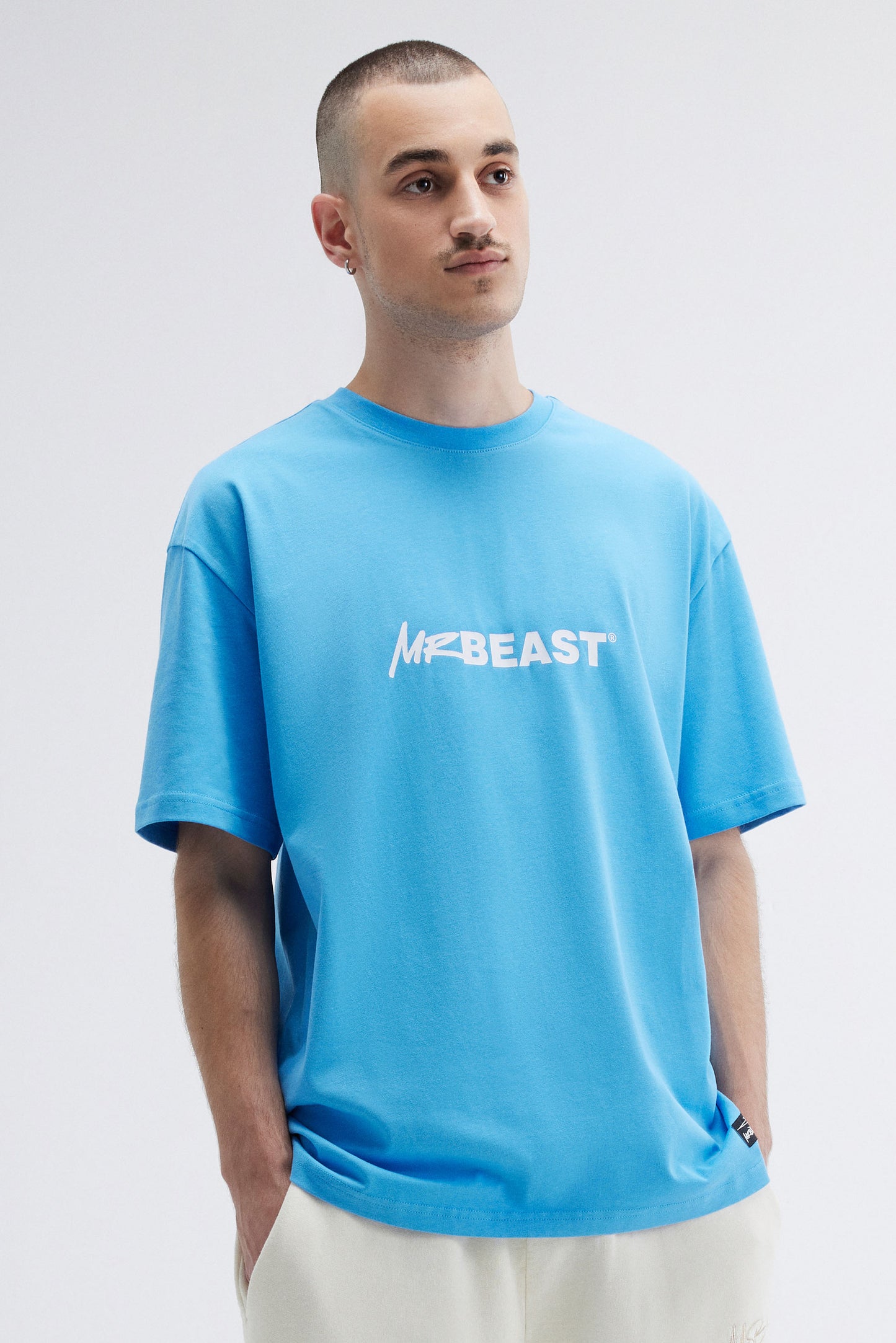 MRBEAST STAPLE SS TEE - BLUE