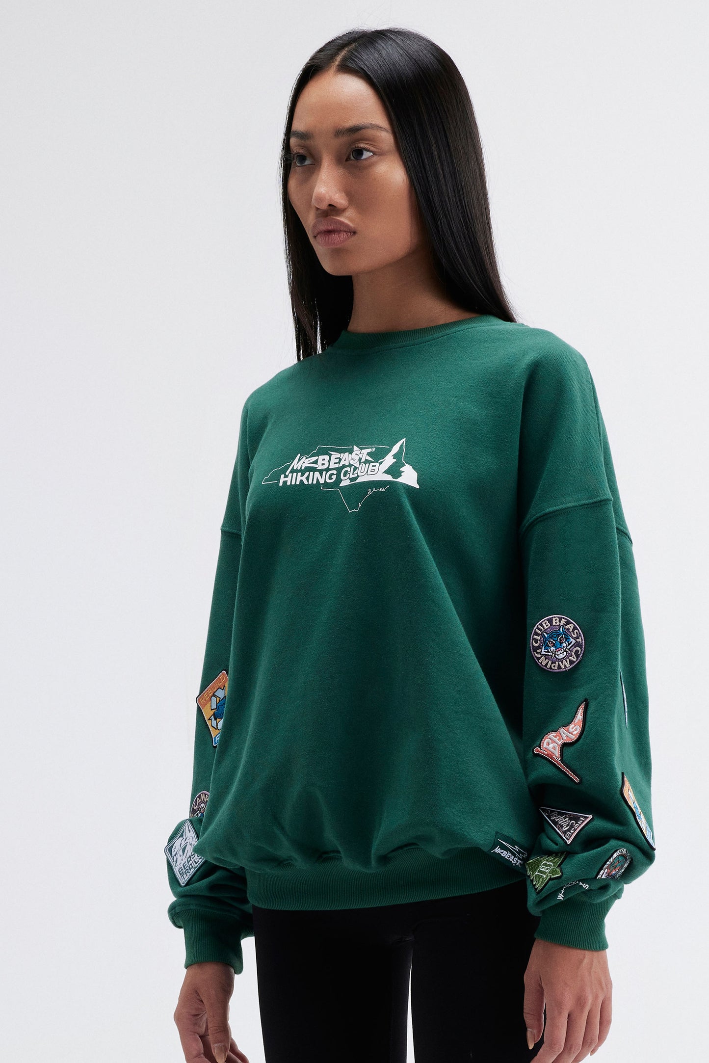 HIKING CLUB CREWNECK SWEATSHIRT - GREEN