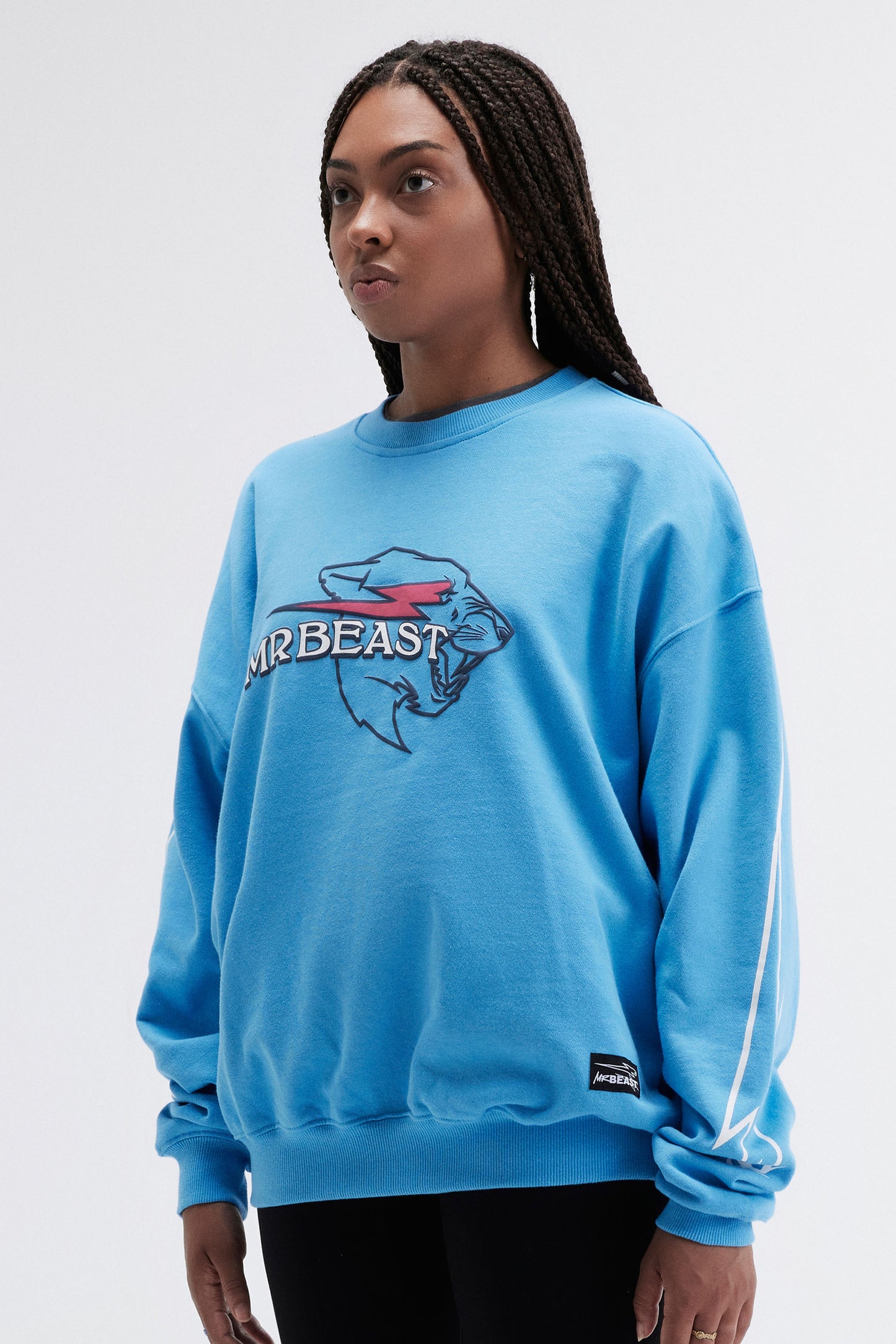 PUFFY PANTHER CREWNECK SWEATSHIRT - BLUE