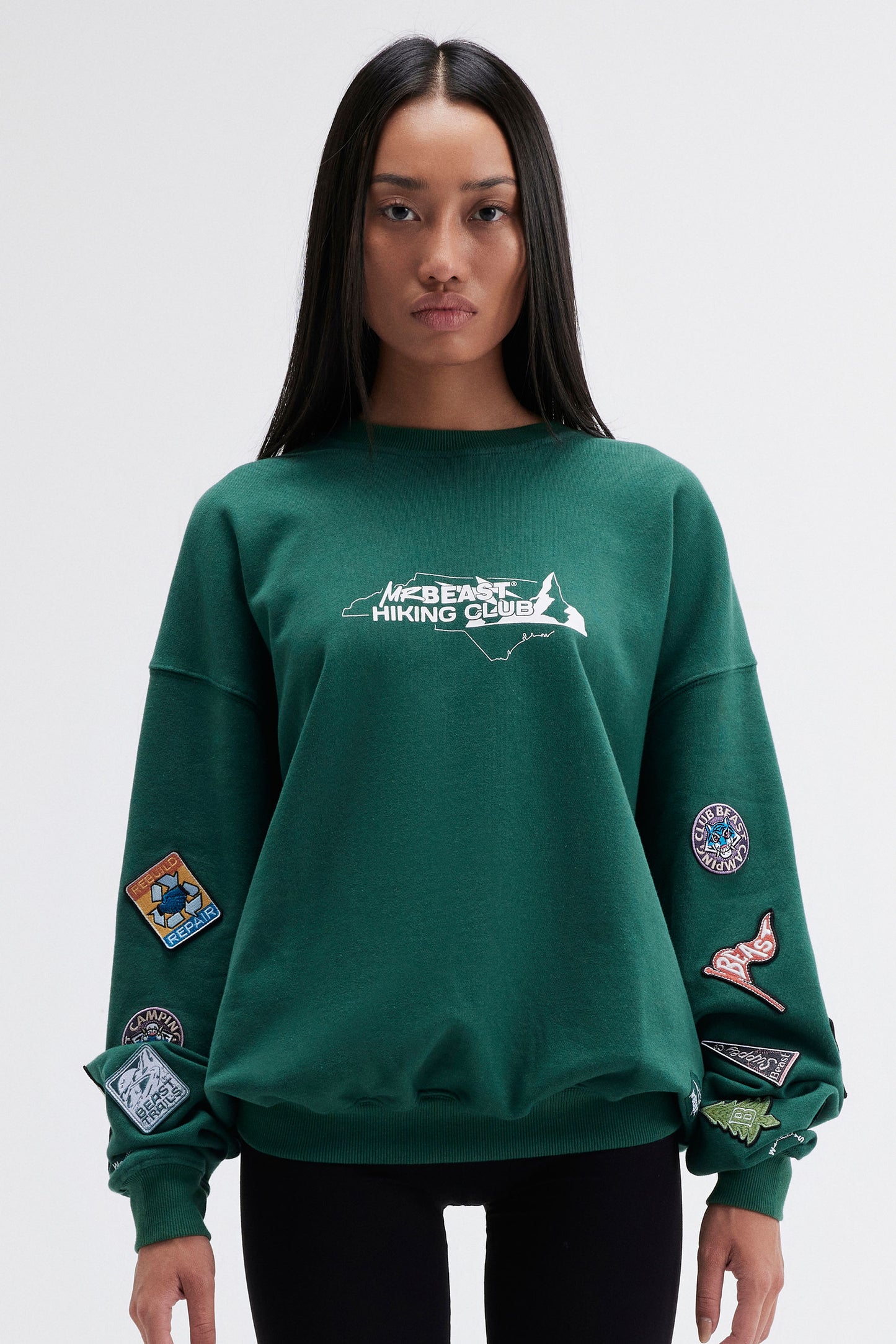 HIKING CLUB CREWNECK SWEATSHIRT - GREEN