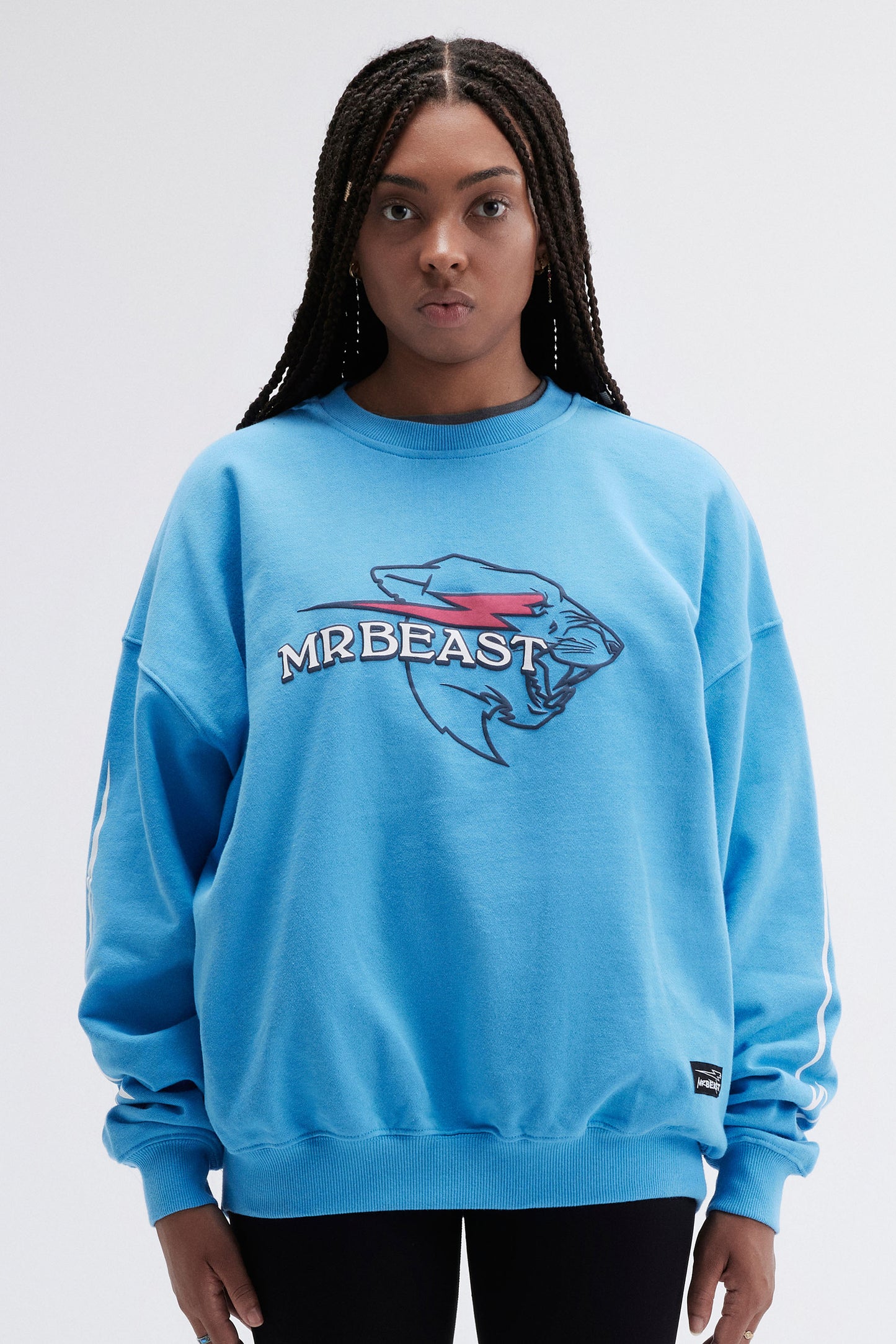 PUFFY PANTHER CREWNECK SWEATSHIRT - BLUE