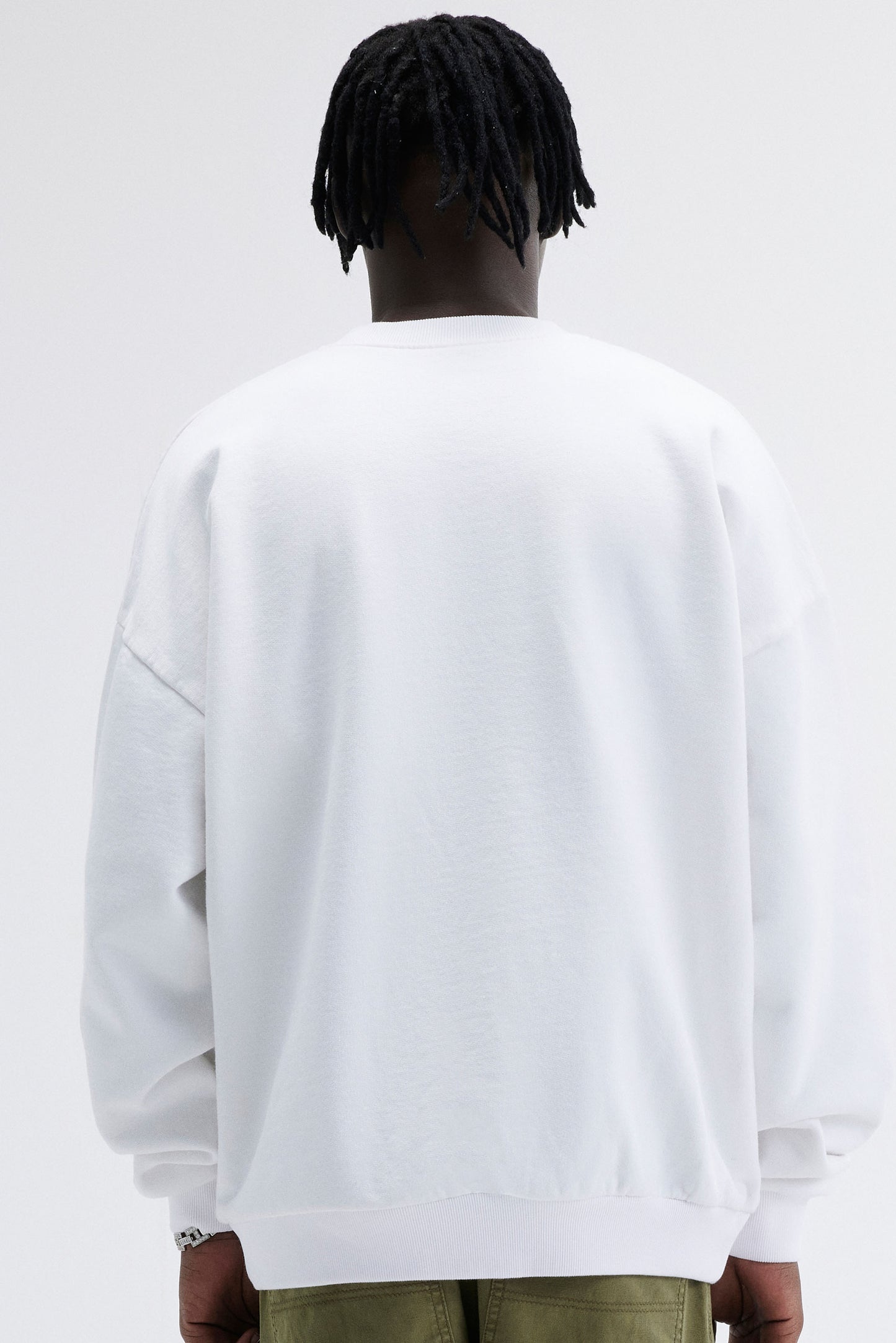 EMBOSSED PANTHER CREWNECK SWEATSHIRT - WHITE