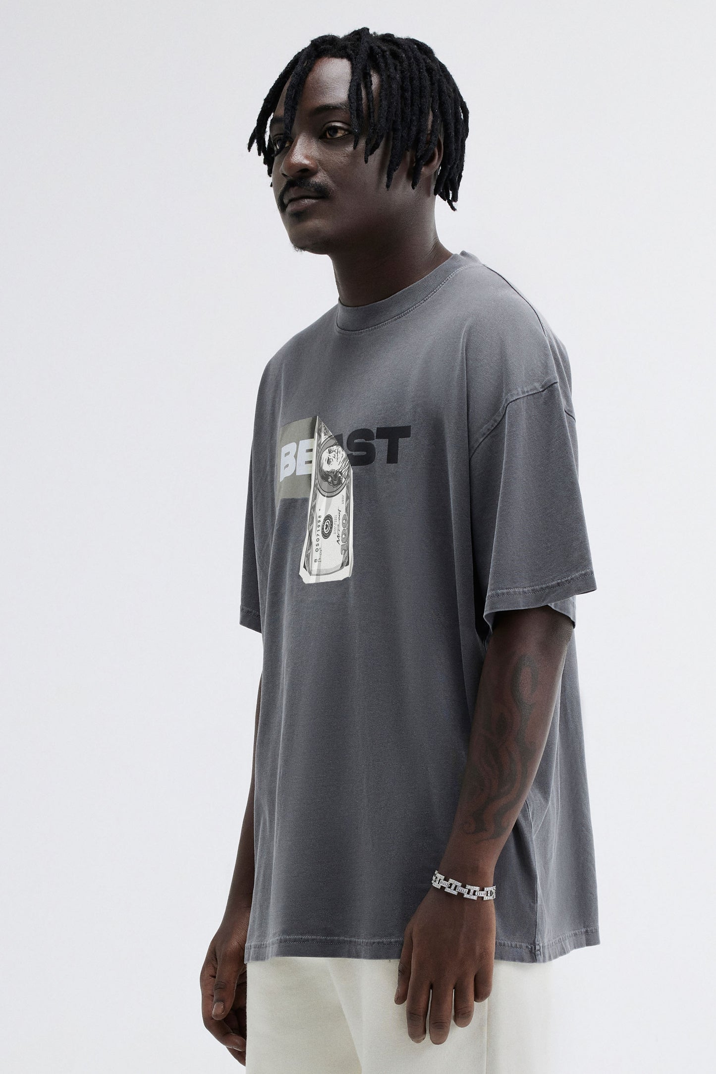 DOLLAR BILL SS TEE - BLACK PIGMENT DYE