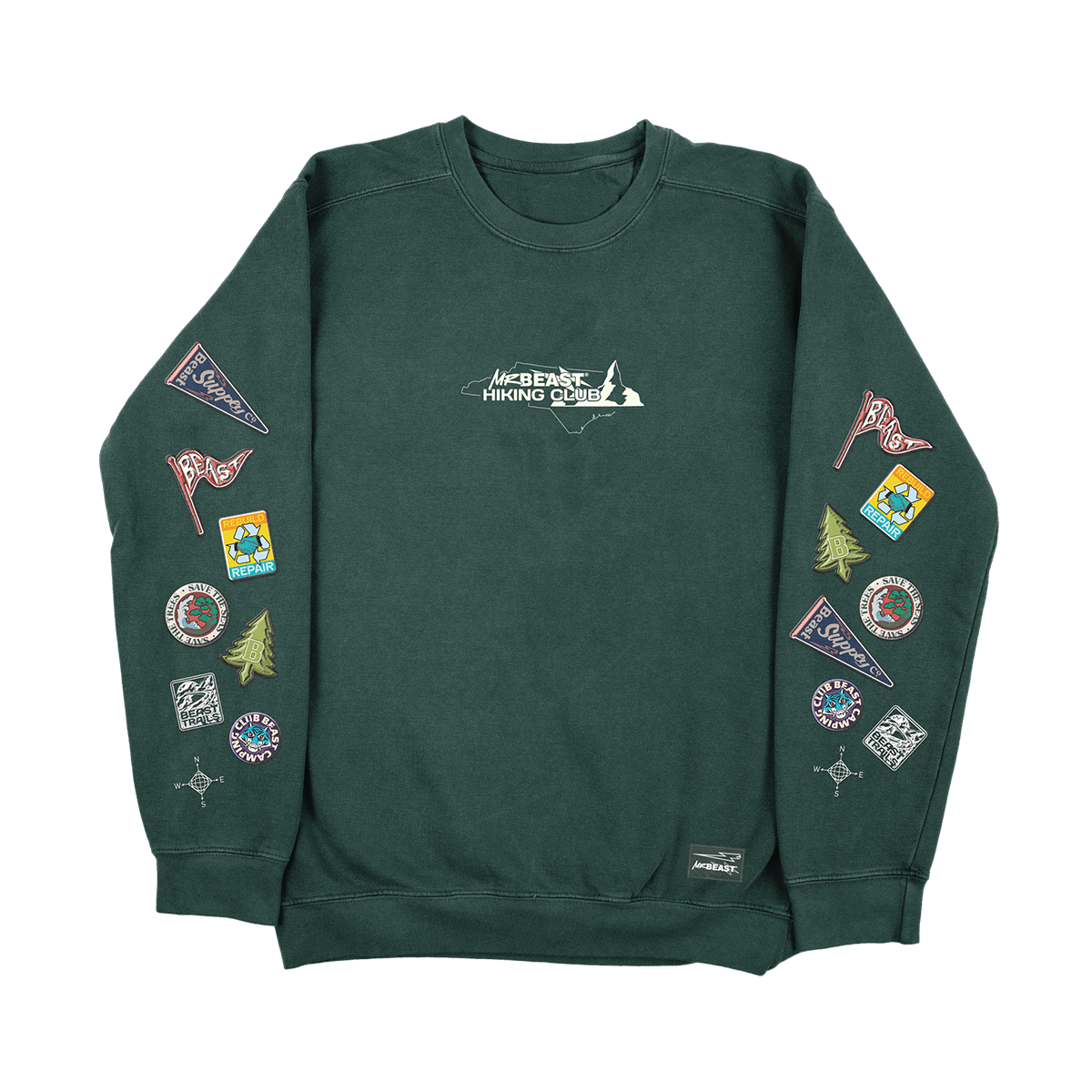 HIKING CLUB CREWNECK SWEATSHIRT - GREEN