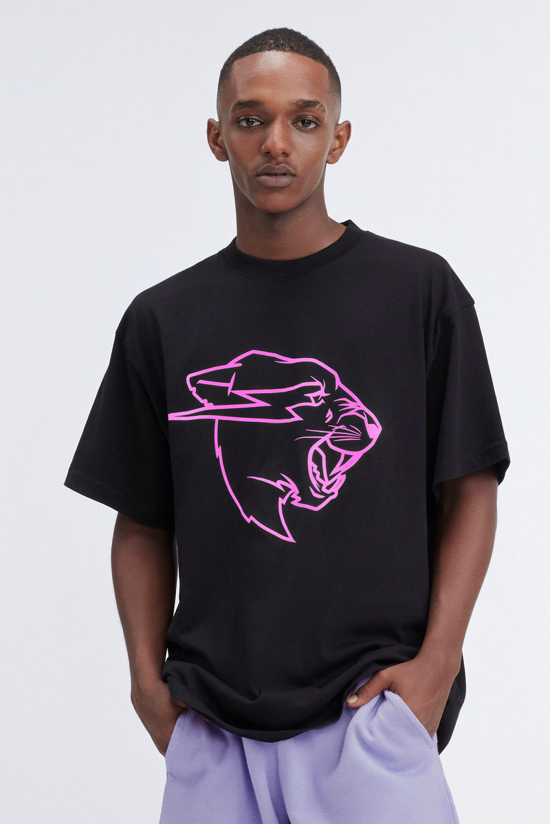 Beast Panther UV Reactive S/Sleeve Tee - Black/Pink
