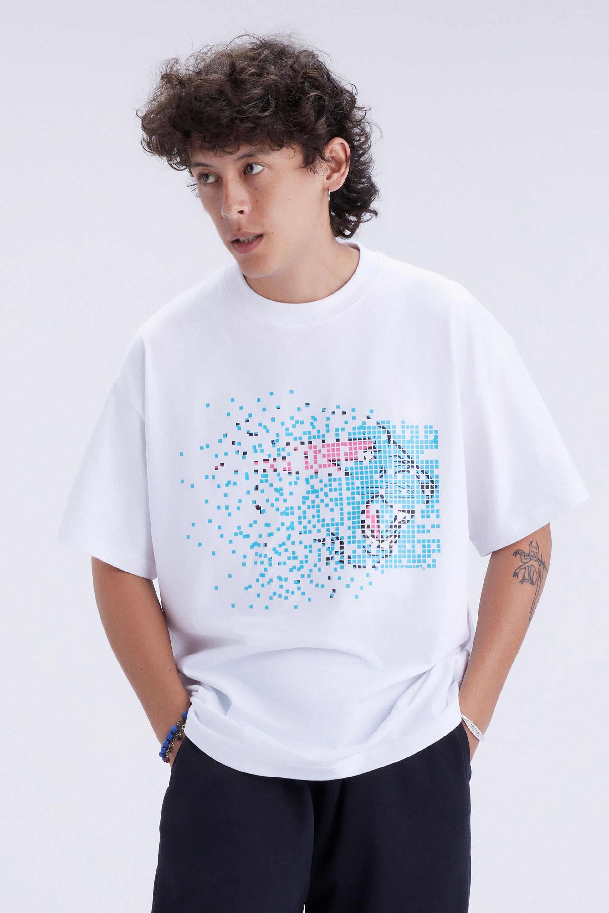 DATABLOCKER S/SLEEVE TEE - WHITE - MrBeast.store