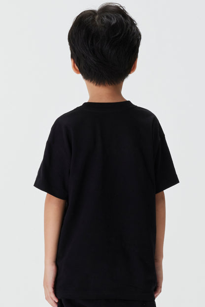 KIDS REFLECTIVE PANTHER S/SLEEVE TEE - BLACK