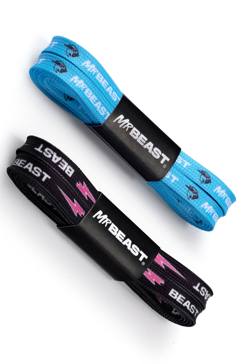 MrBeast Shoelace Set - 2 Pack - Blue/Black