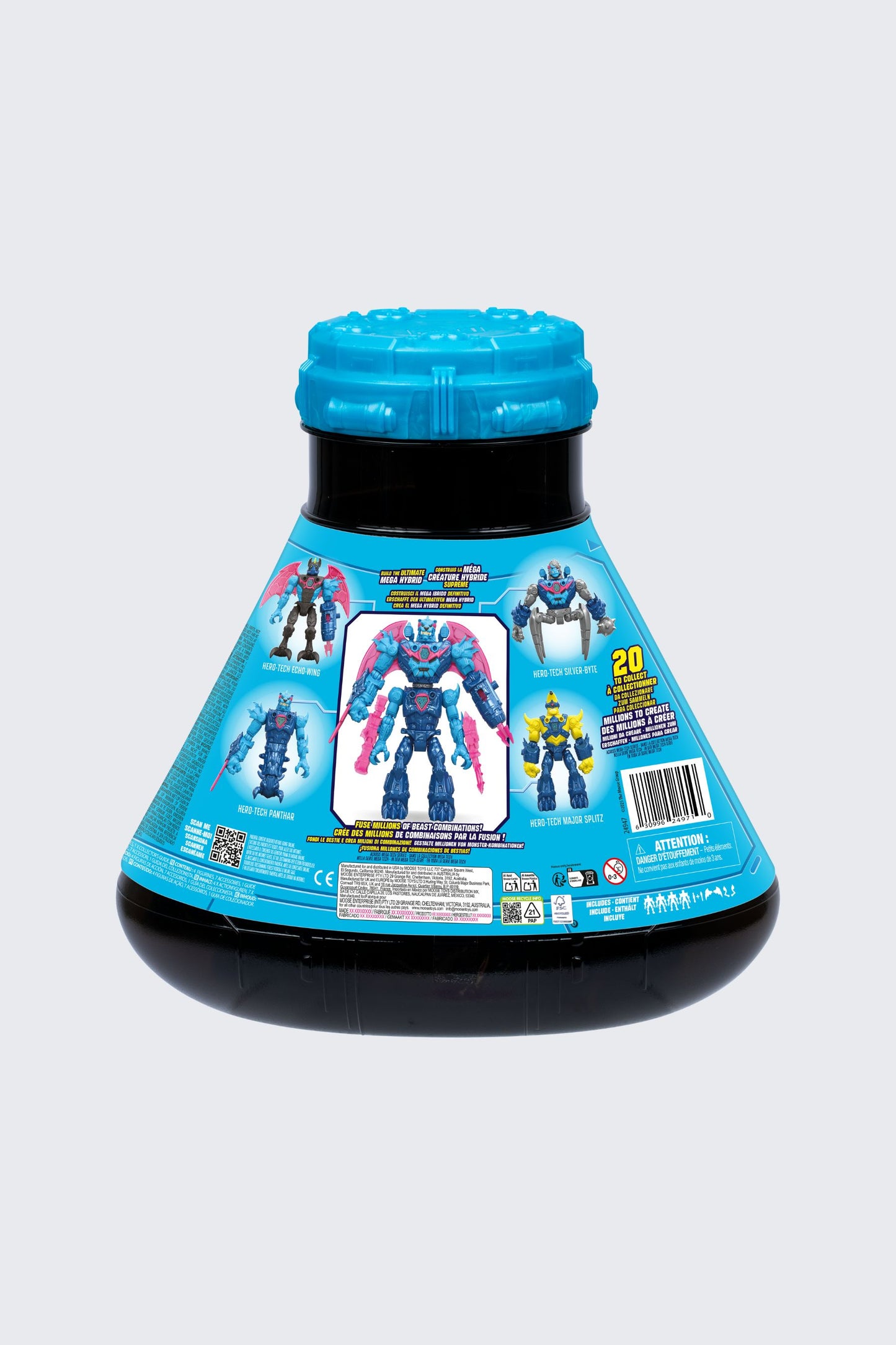 MrBeast Lab Hybrids Mega Hero Lab - MEGA-TECH Series, 4 Figure Pack