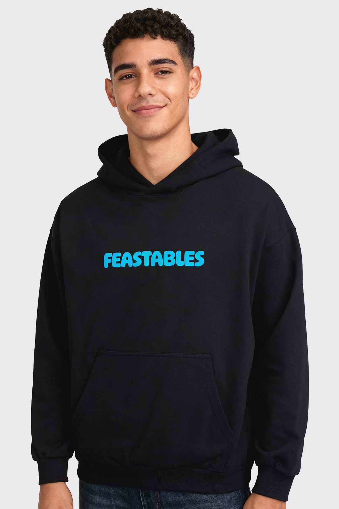 Feastables Retro Hoodie - Black
