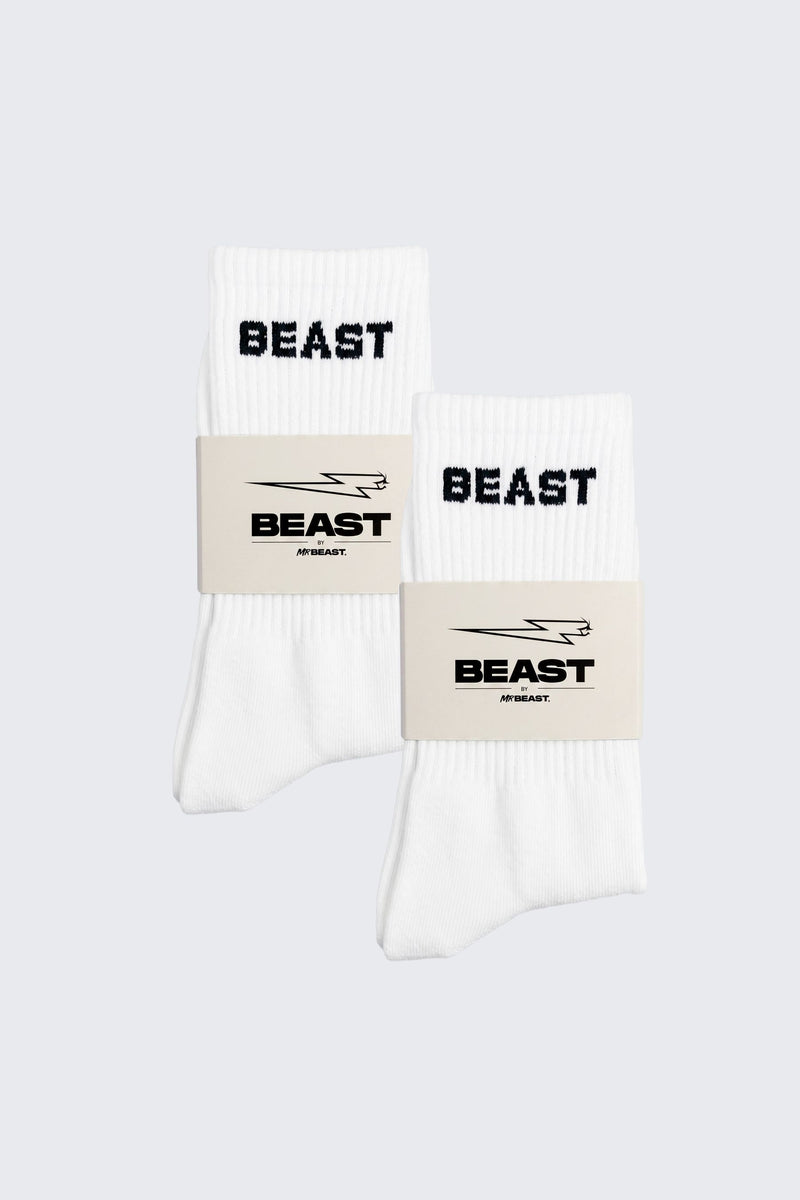 2 Pack White Beast Socks Bundle