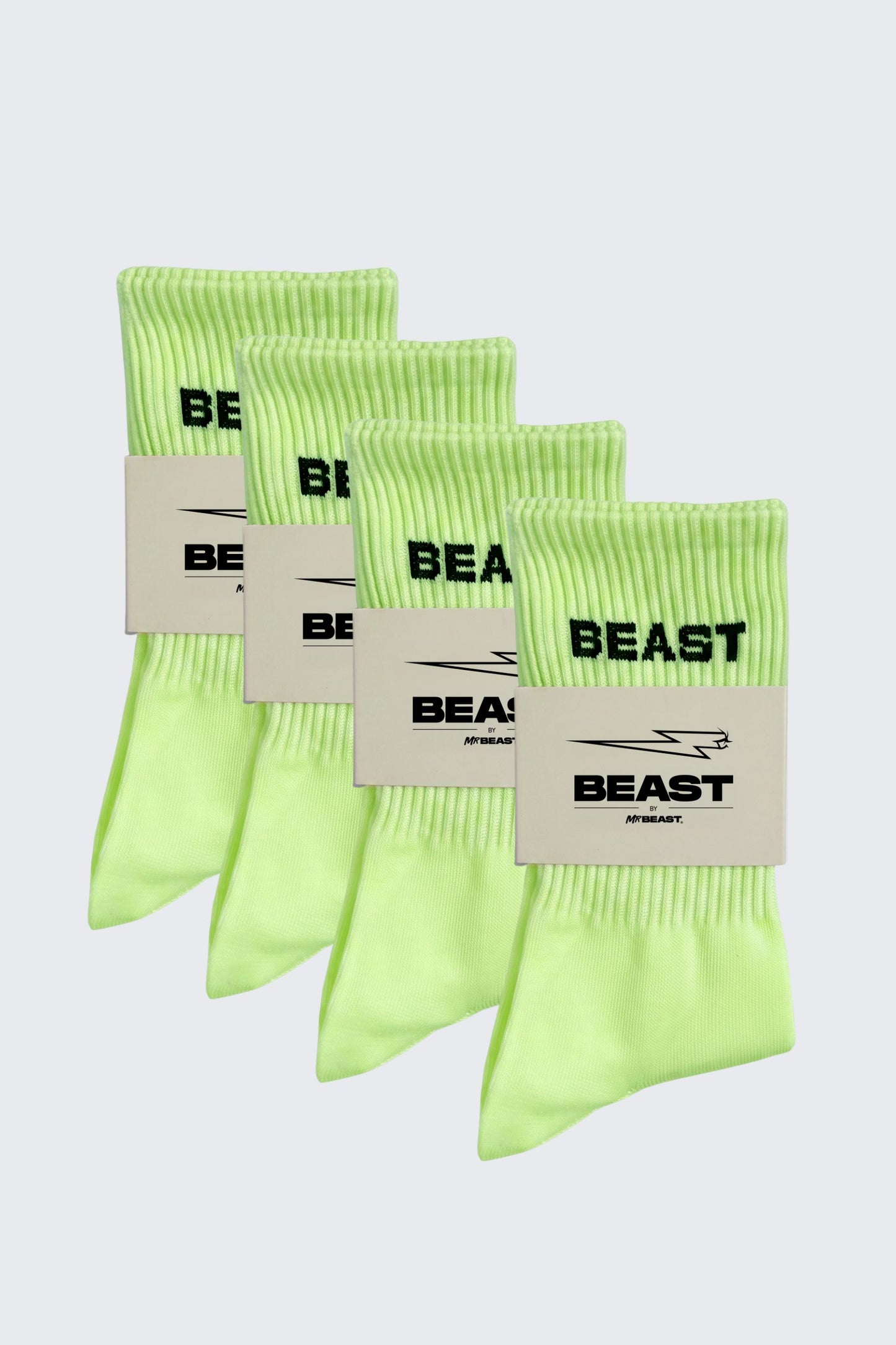 4 Pack Glow in the Dark Beast Socks Bundle