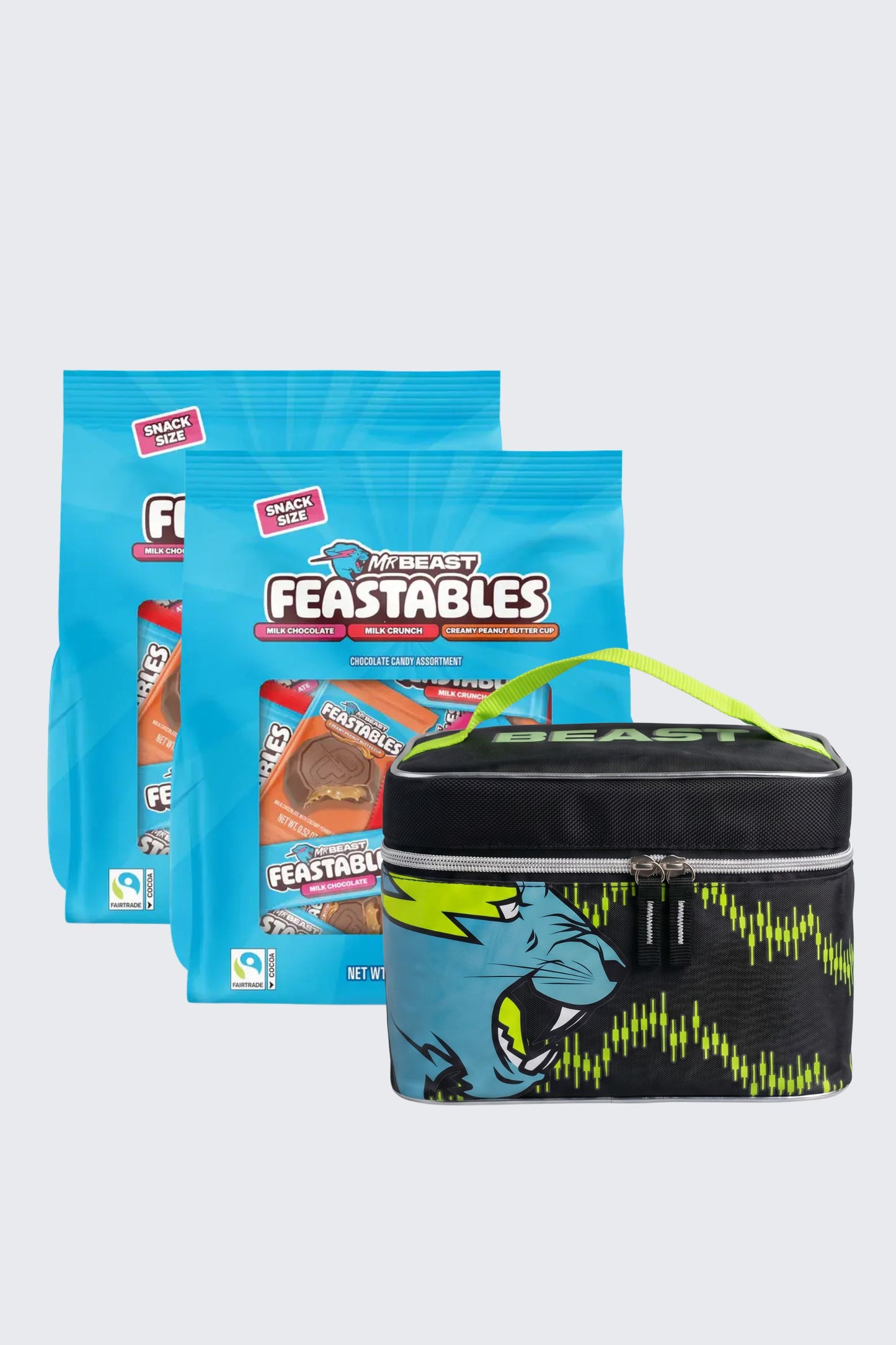 Shock Wave Lunch Box + Feastables 50 Piece Variety Pack