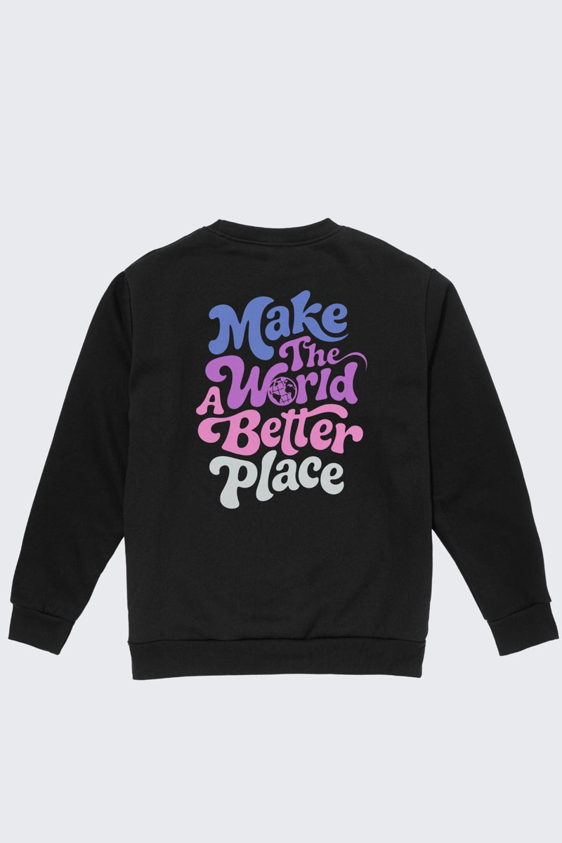 Make the World a Better Place Retro Crew Sweatshirt - Adult