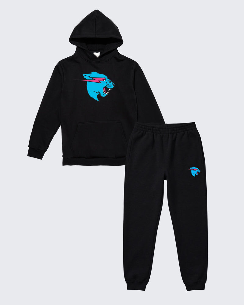 Beast Panther Hoodie Sweat Set Bundle - Black