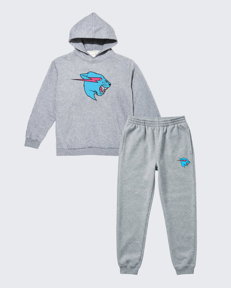 Beast Panther Hoodie Sweat Set Bundle - Gray