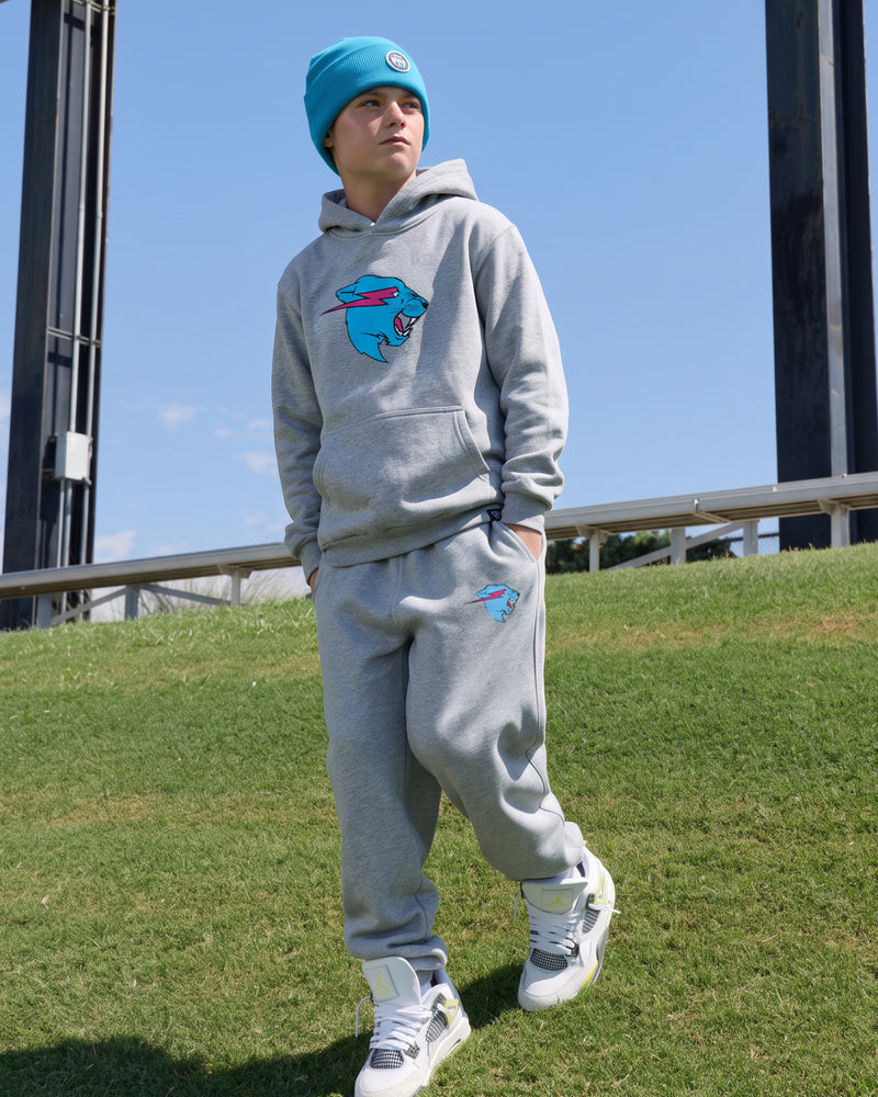 Beast Panther Hoodie Sweat Set Bundle - Gray
