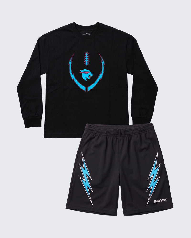 Beast Football Long Sleeve Tee & Shorts Set