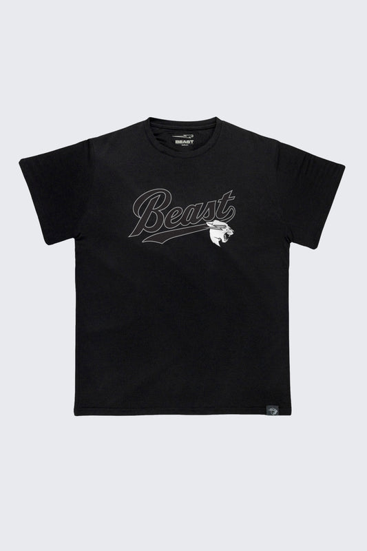 Beast Script Baseball Tee