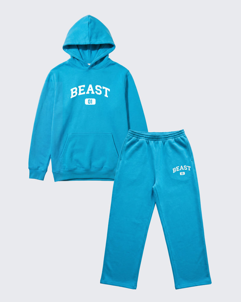 Collegiate Beast Sweat Set Bundle - Blue