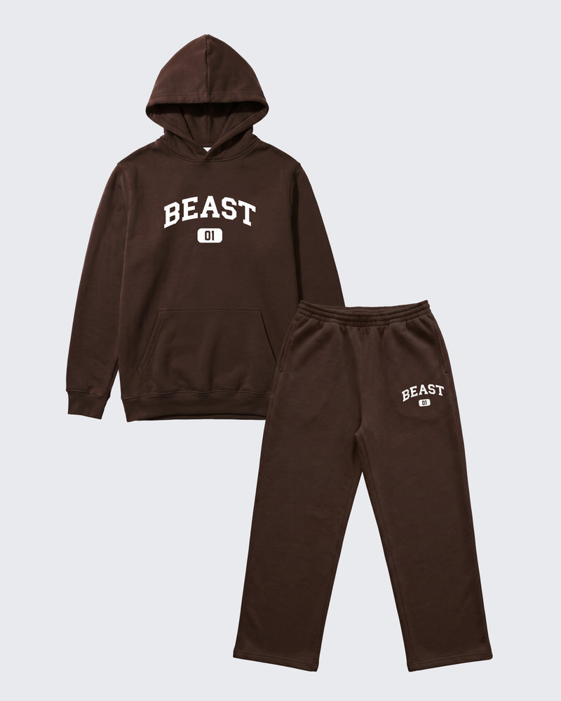 Collegiate Beast Sweat Set Bundle - Brown