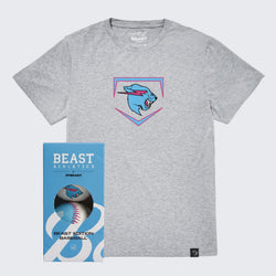 Beast Edition Plate Tee + 2 Pack Baseballs Bundle - Gray