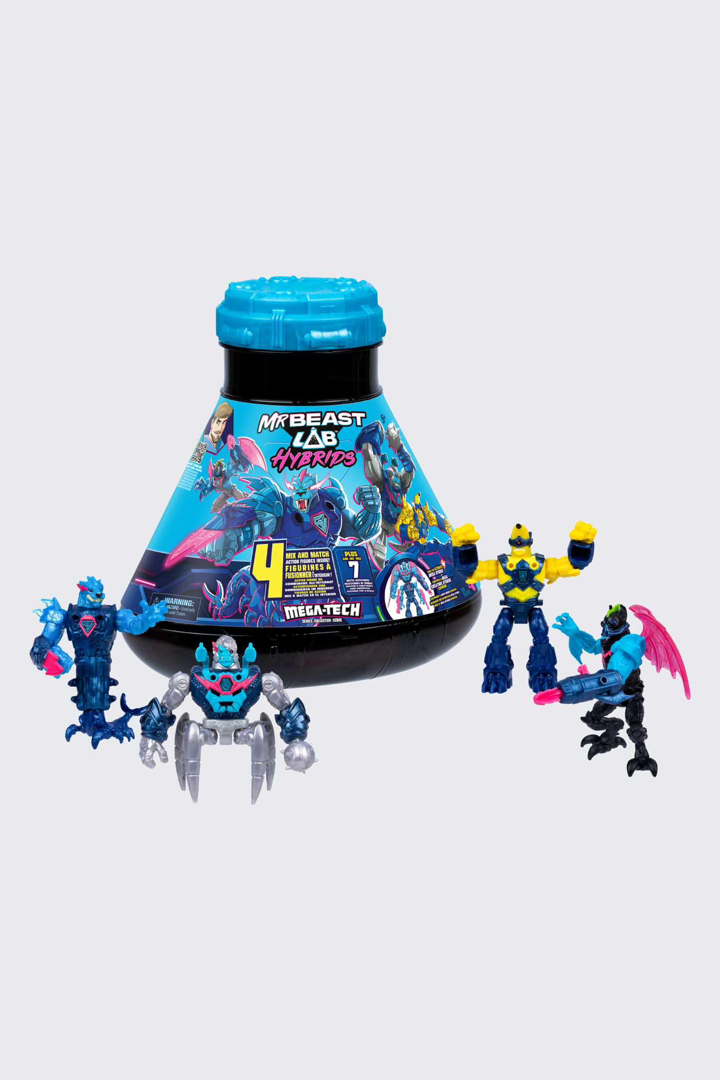 MrBeast Lab Hybrids Mega Hero Lab - MEGA-TECH Series, 4 Figure Pack