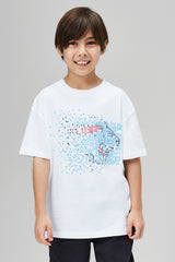KIDS DATABLOCKER S/SLEEVE TEE - WHITE