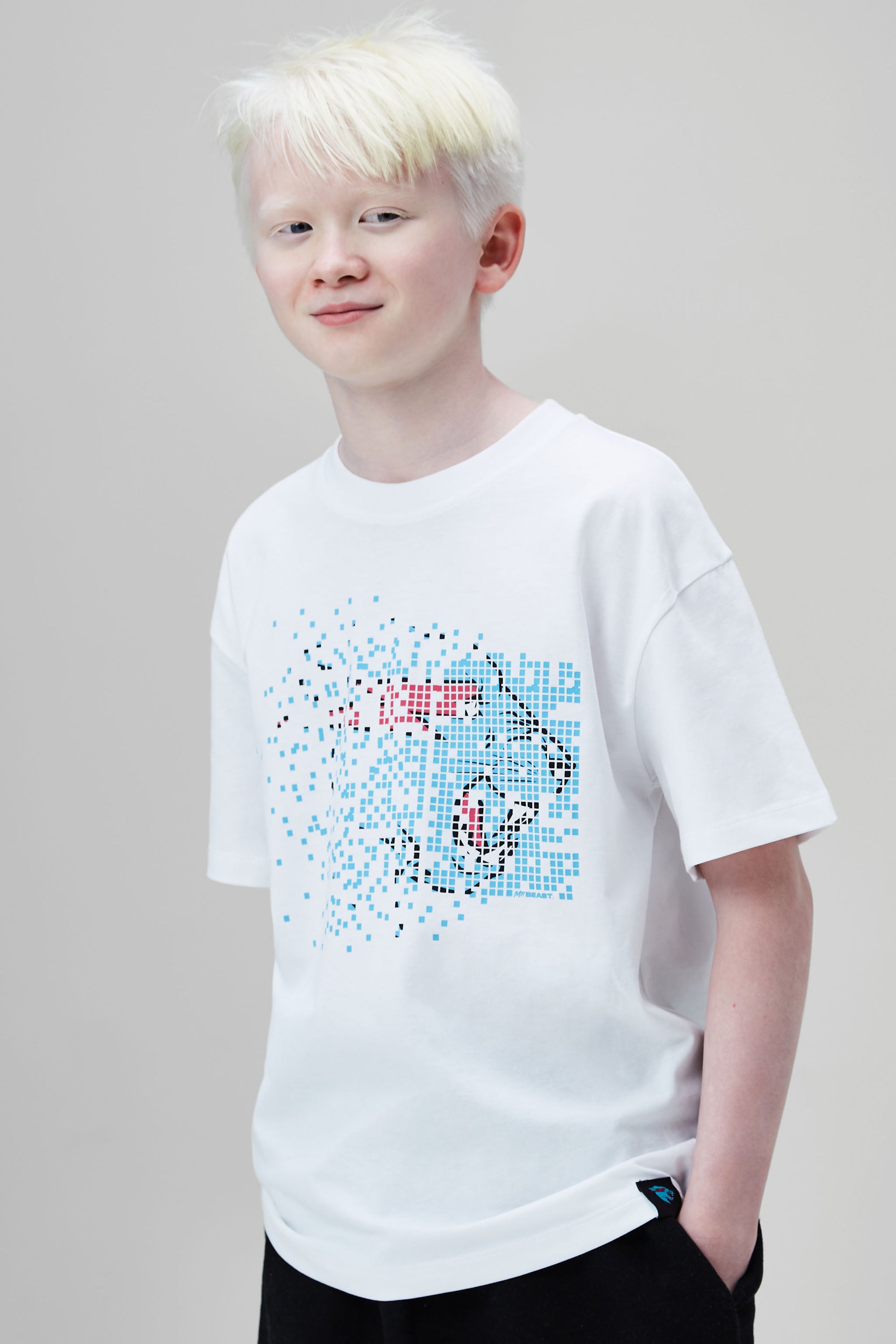 KIDS DATABLOCKER S/SLEEVE TEE - WHITE