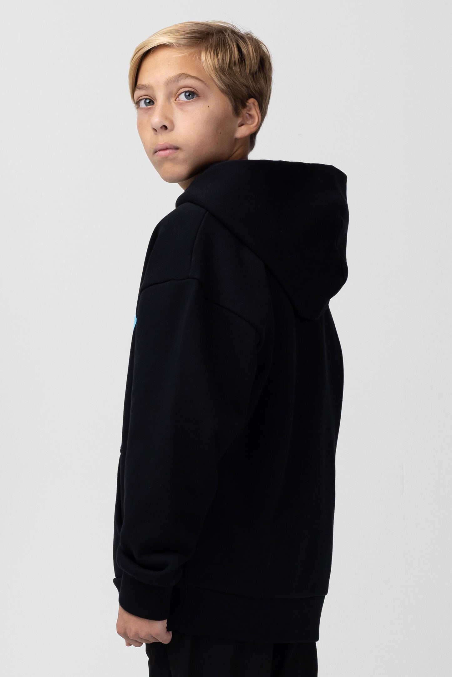 KIDS GLOW IN THE DARK PANTHER HOODIE - BLACK