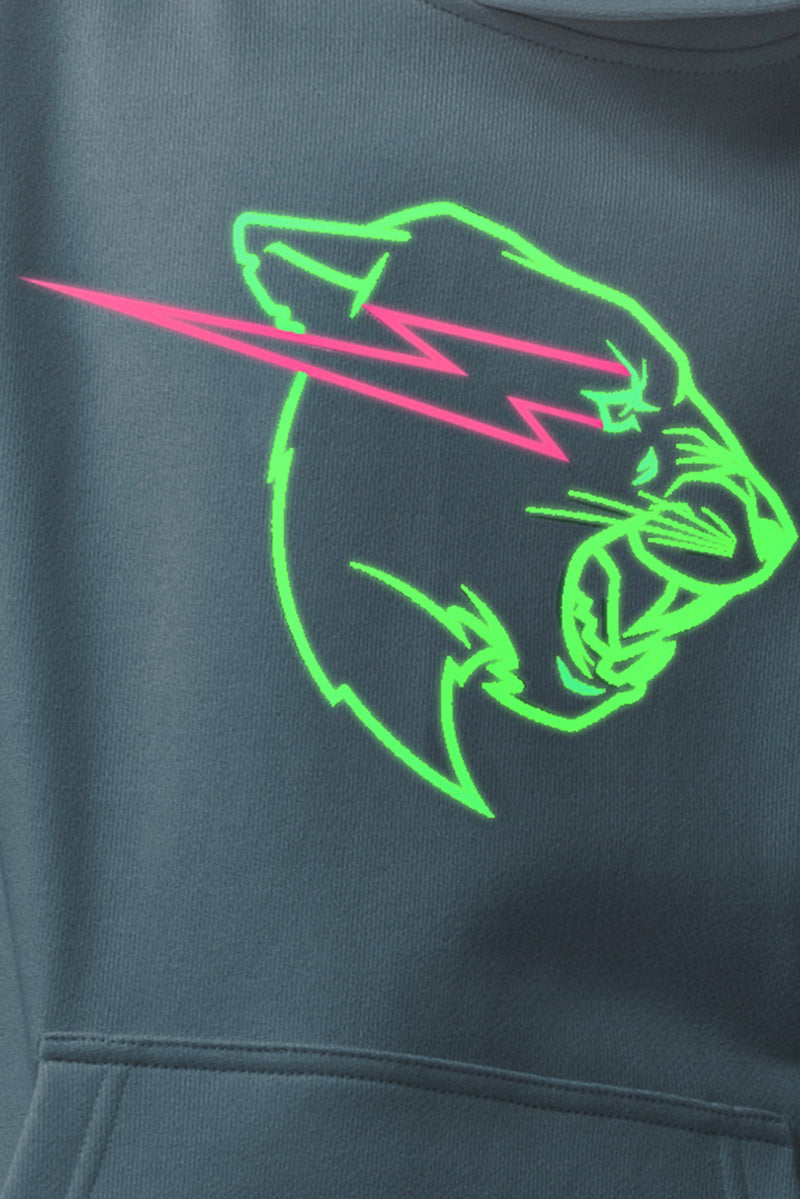 Youth Glow In The Dark Panther Hoodie - White