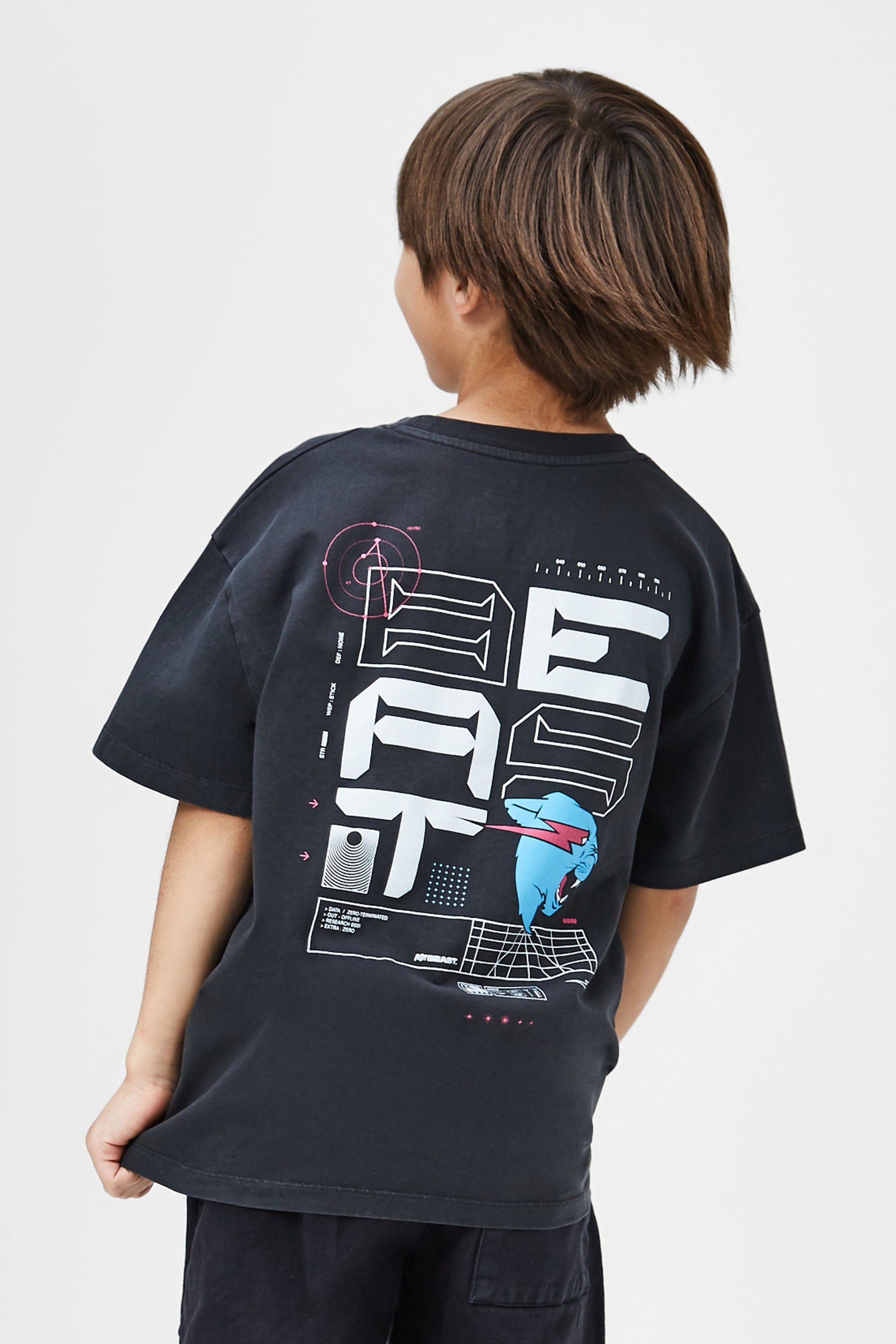 KIDS MECH S/SLEEVE TEE - BLACK