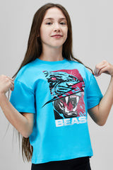 KIDS JUNGLIST S/SLEEVE TEE - LIGHT BLUE