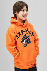 KIDS KANJI HOODIE - ORANGE