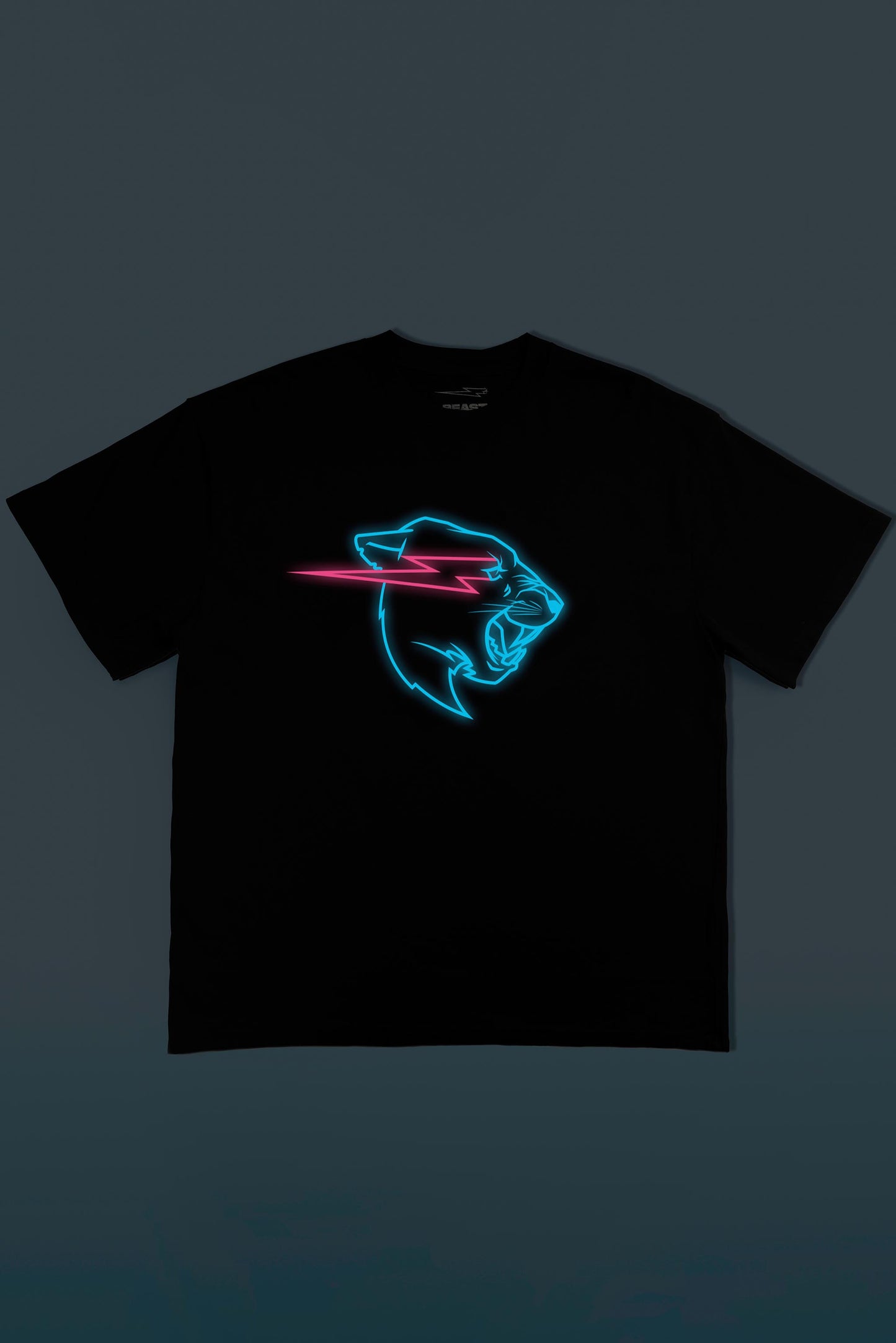 GLOW IN THE DARK PANTHER S/SLEEVE TEE - BLACK