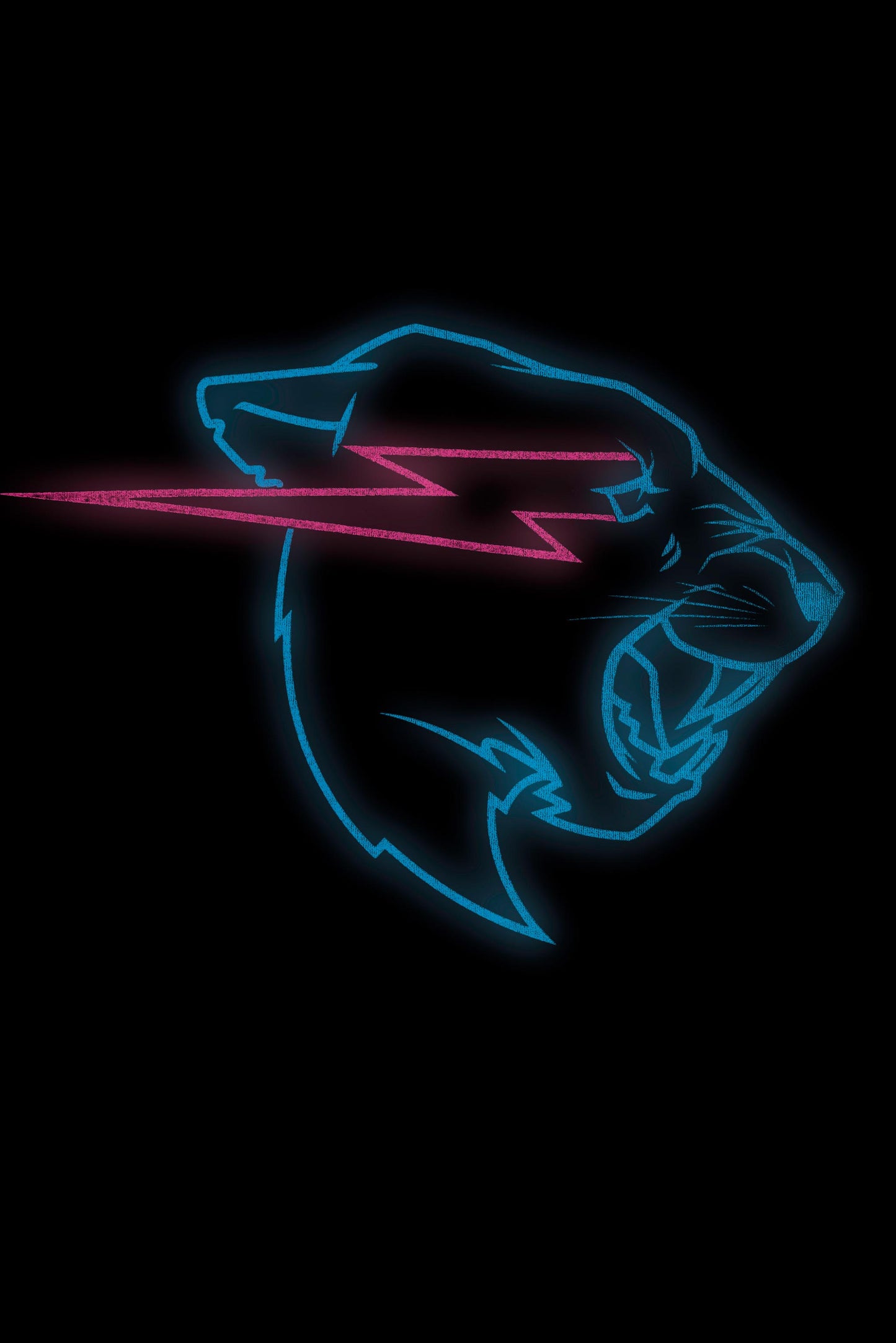 GLOW IN THE DARK PANTHER S/SLEEVE TEE - BLACK